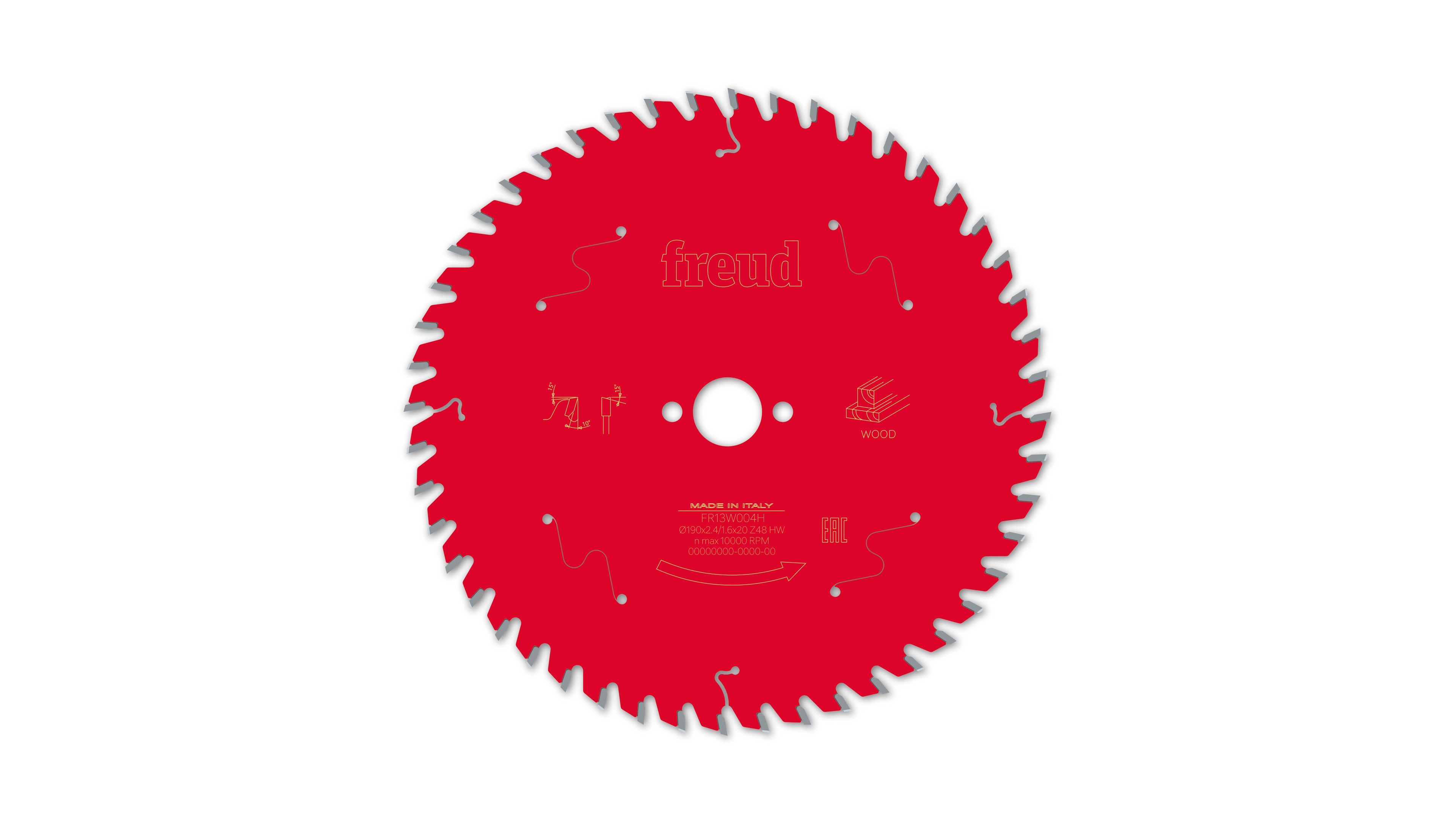 Buy Freud Circular saw blade HM 190 x 2.4/1.6 x 20 mm, Z=48 FR13W004H from Power Tool Services - Image 2 | Best Price