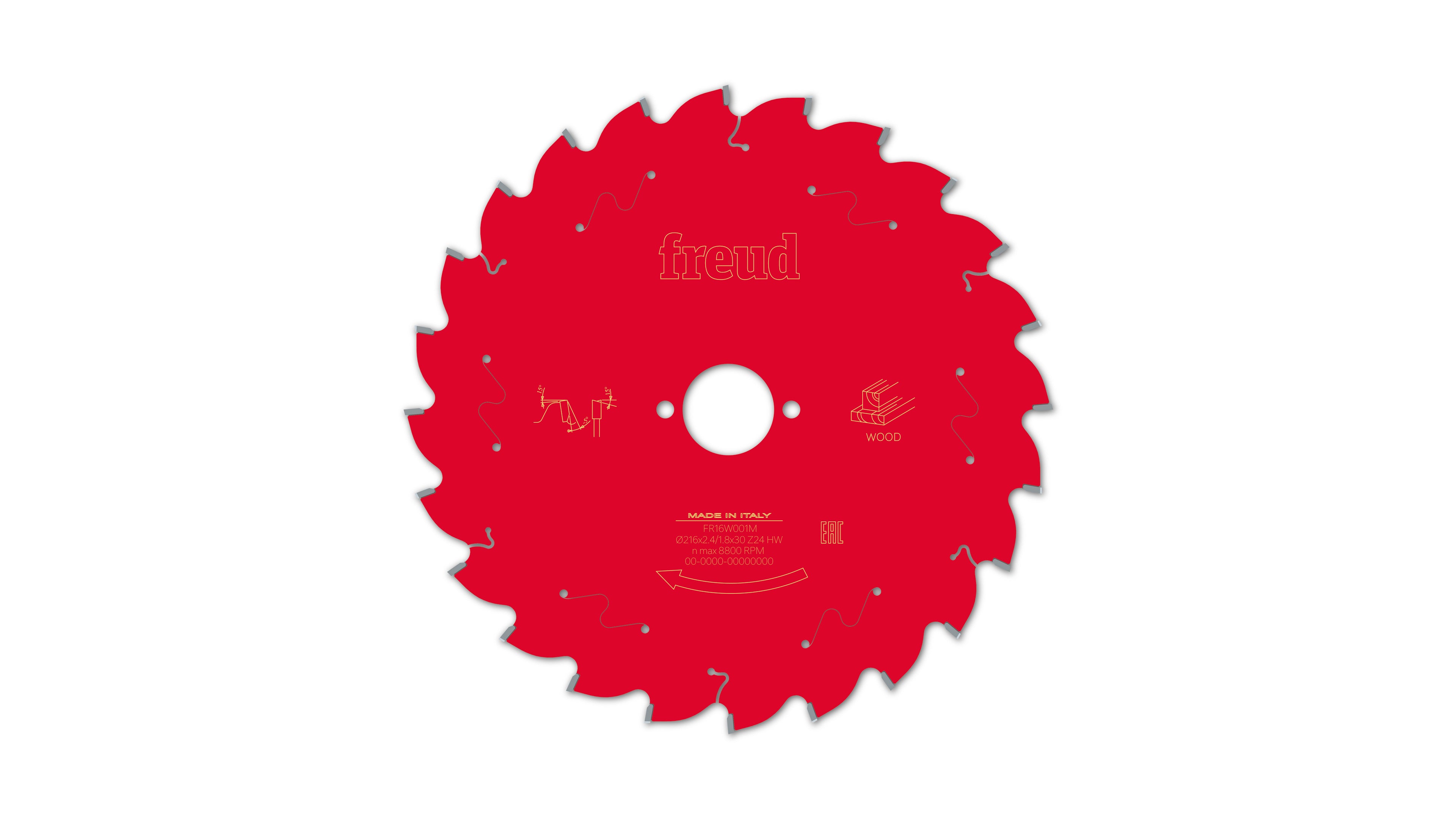Buy Freud Circular saw blade HM 216 x 2.4/1.8 x 30 mm, Z=24 FR16W001M from Power Tool Services - Image 2 | Best Price