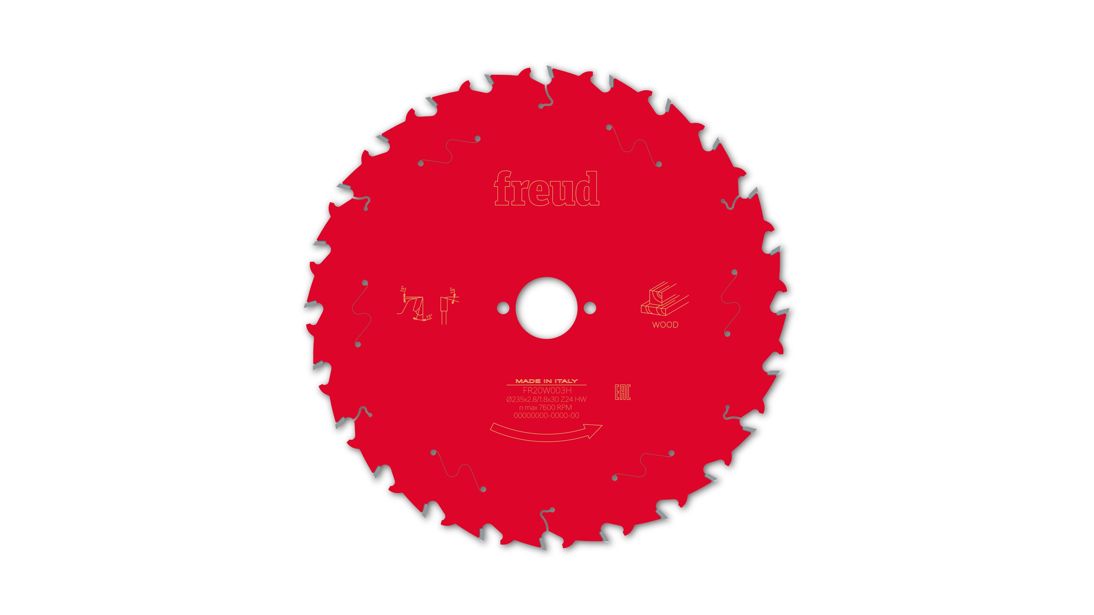 Buy Freud Circular saw blade HM 235 x 2.8/1.8 x 30 mm, Z=24 FR20W003H from Power Tool Services - Image 2 | Best Price