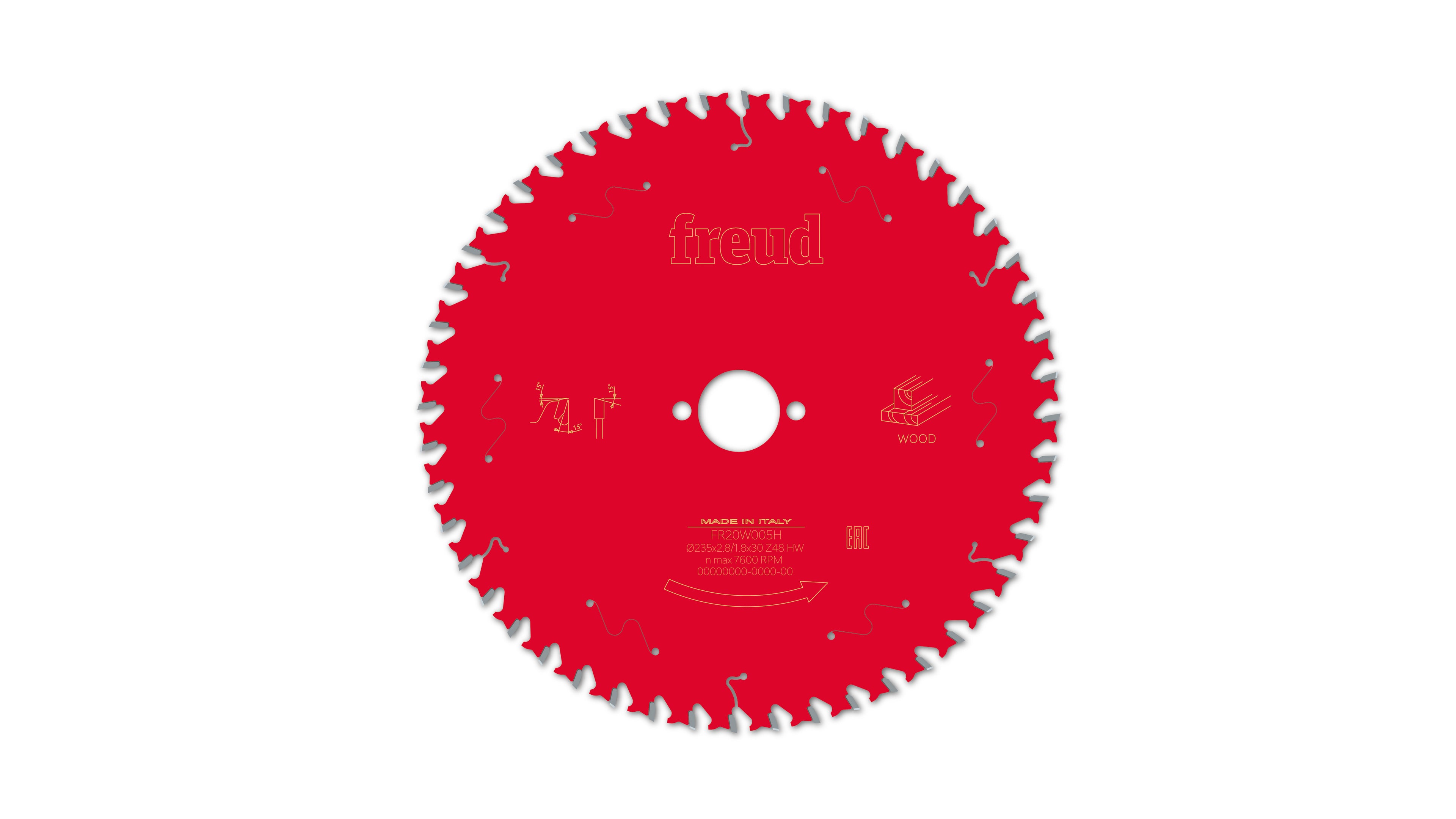 Buy Freud Circular saw blade HM 235 x 2.8/1.8 x 30 mm, Z=48 FR20W005H from Power Tool Services - Image 2 | Best Price
