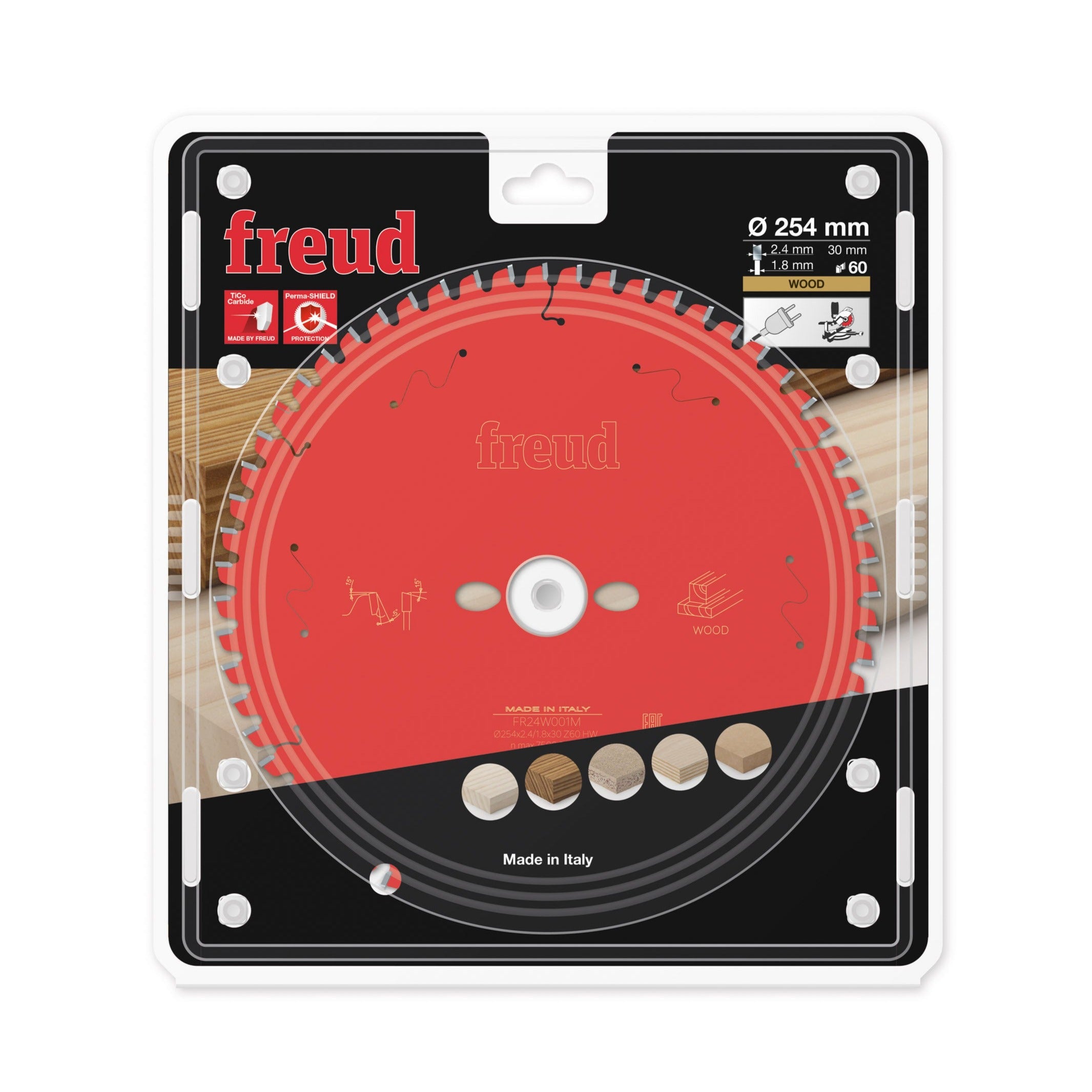 Buy Freud Circular saw blade HM 254 x 2.4/1.8 x 30 mm, Z=60 FR24W001M from Power Tool Services - Image 1 | Best Price
