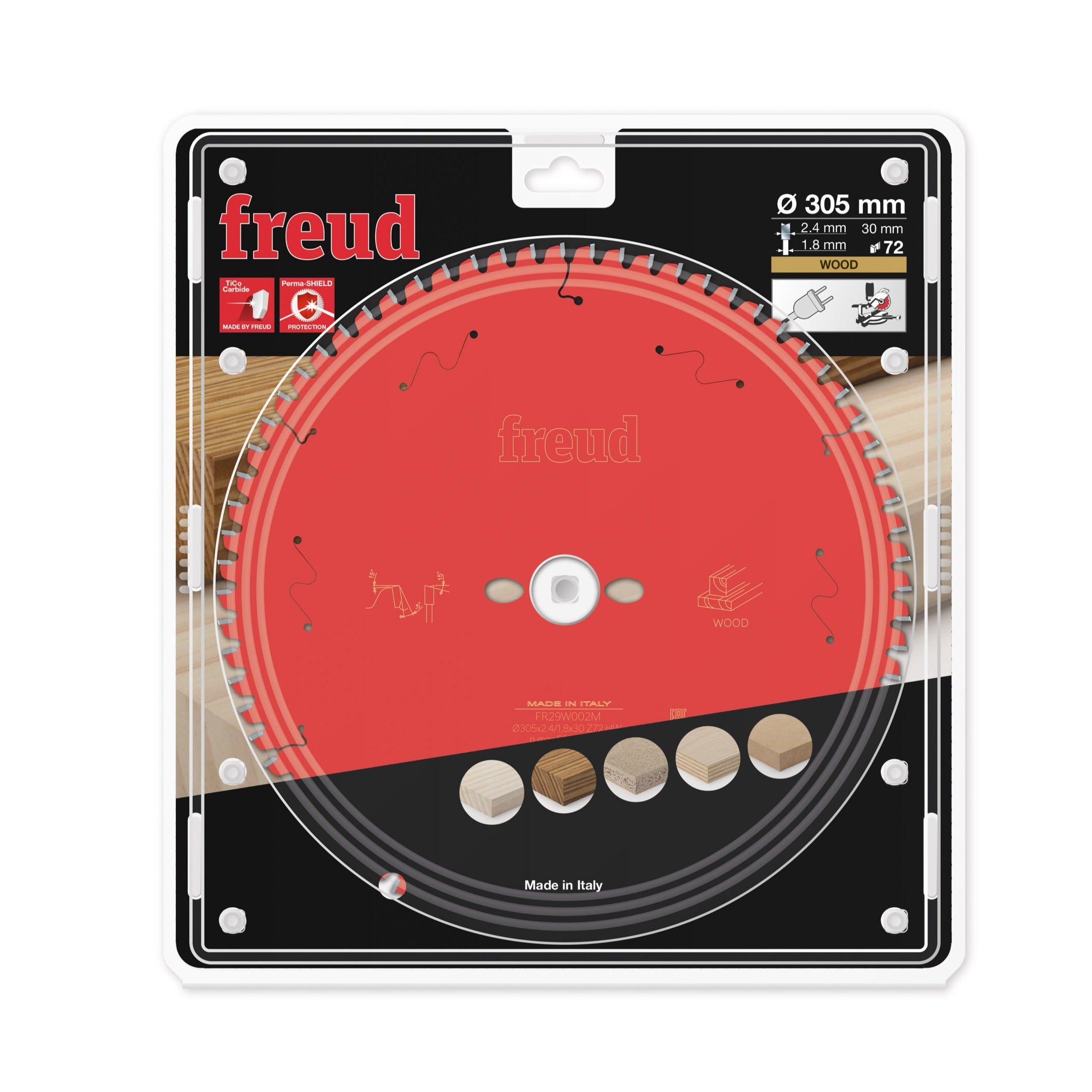 Buy Freud Circular saw blade HM 305 x 2.4/1.8 x 30 mm, Z=72 FR29W002M from Power Tool Services - Image 1 | Best Price