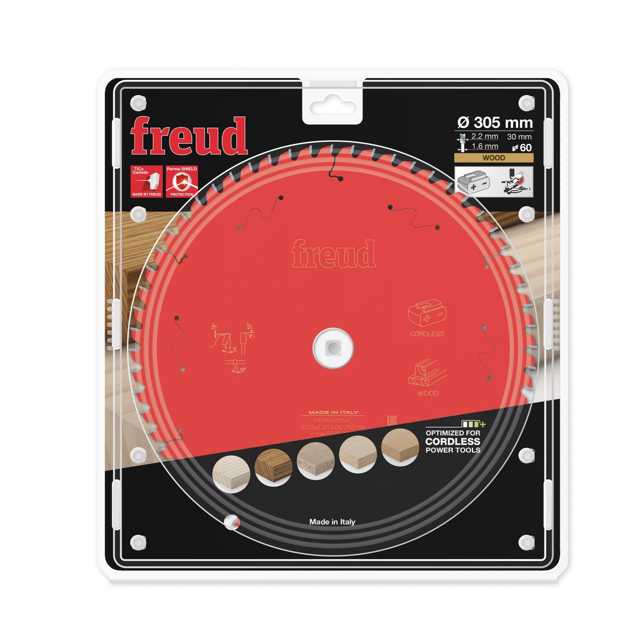 Buy Freud Circular saw blade HM 305 x 2.2/1.6 x 30 mm, Z=60 FR29W005MC from Power Tool Services - Image 1 | Best Price