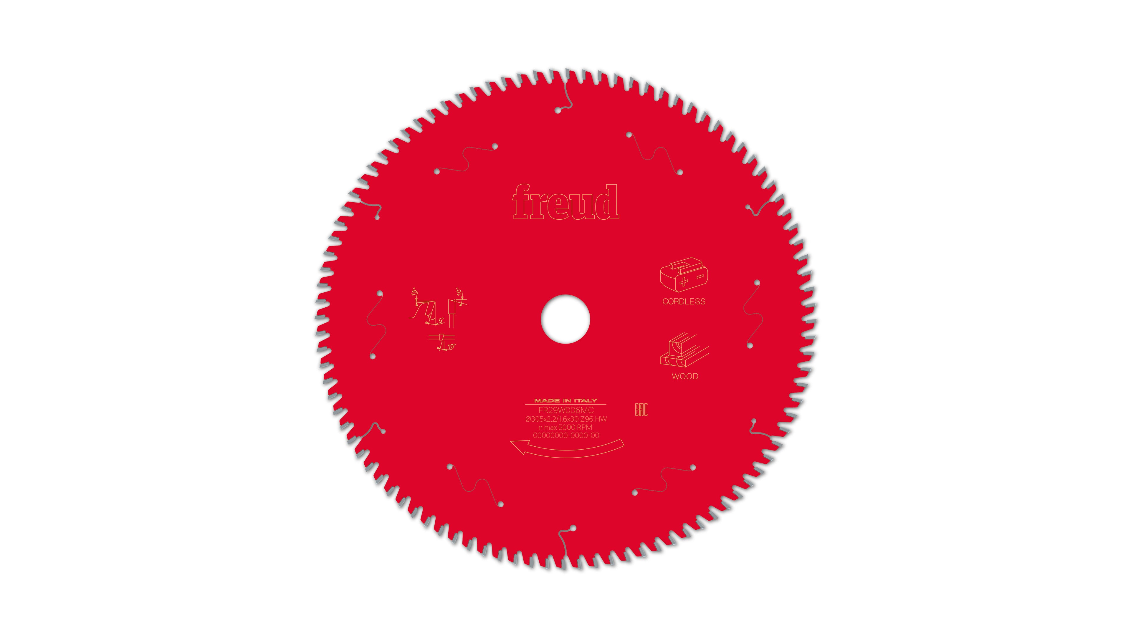 Buy Freud Circular saw blade HM 305 x 2.2/1.6 x 30 mm, Z=96 FR29W006MC from Power Tool Services - Image 2 | Best Price