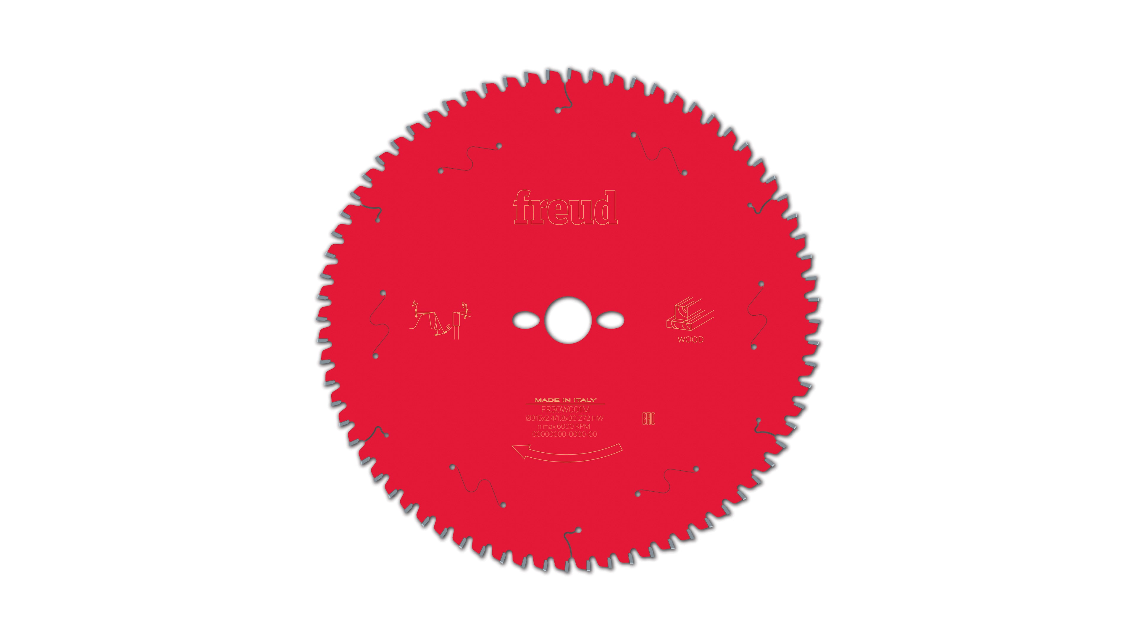 Buy Freud Circular saw blade HM 315 x 2.4/1.8 x 30 mm, Z=72 FR30W001M from Power Tool Services - Image 2 | Best Price