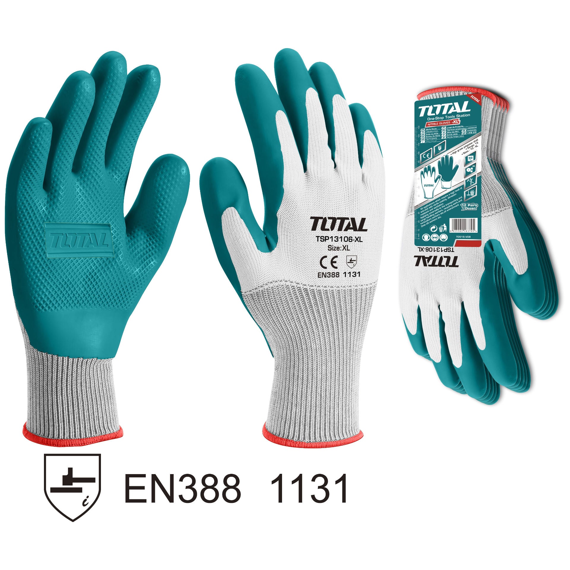 Total Tools Latex Gloves HD