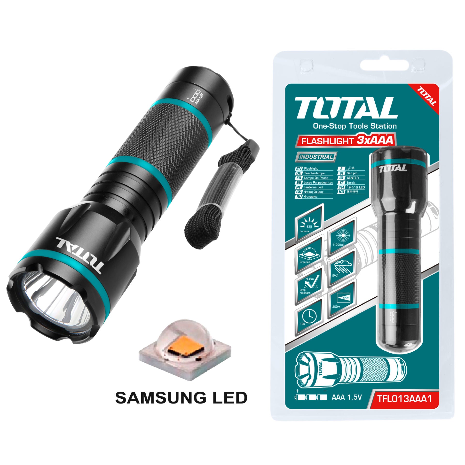 Total Tools Flashlight - Aviation Grade 200 Lumens