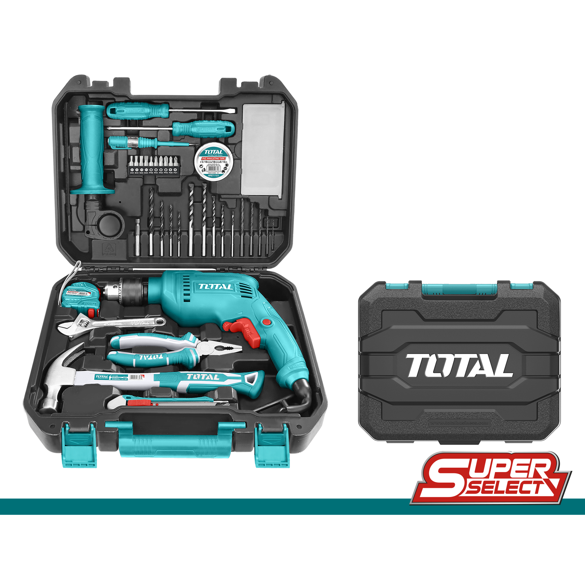 Total Tools 115 Piece Tools set (With Corded Drill)