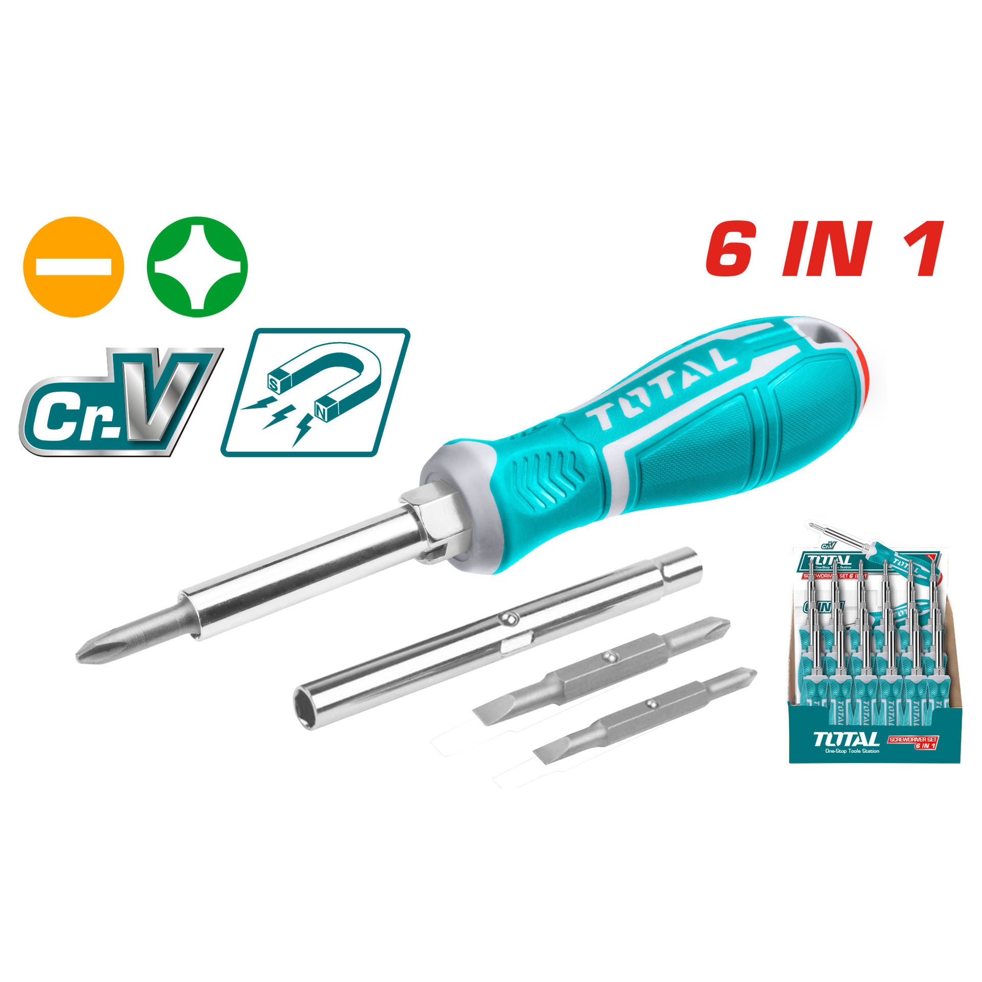 Total Tools 6 IN 1 Screwdriver Set