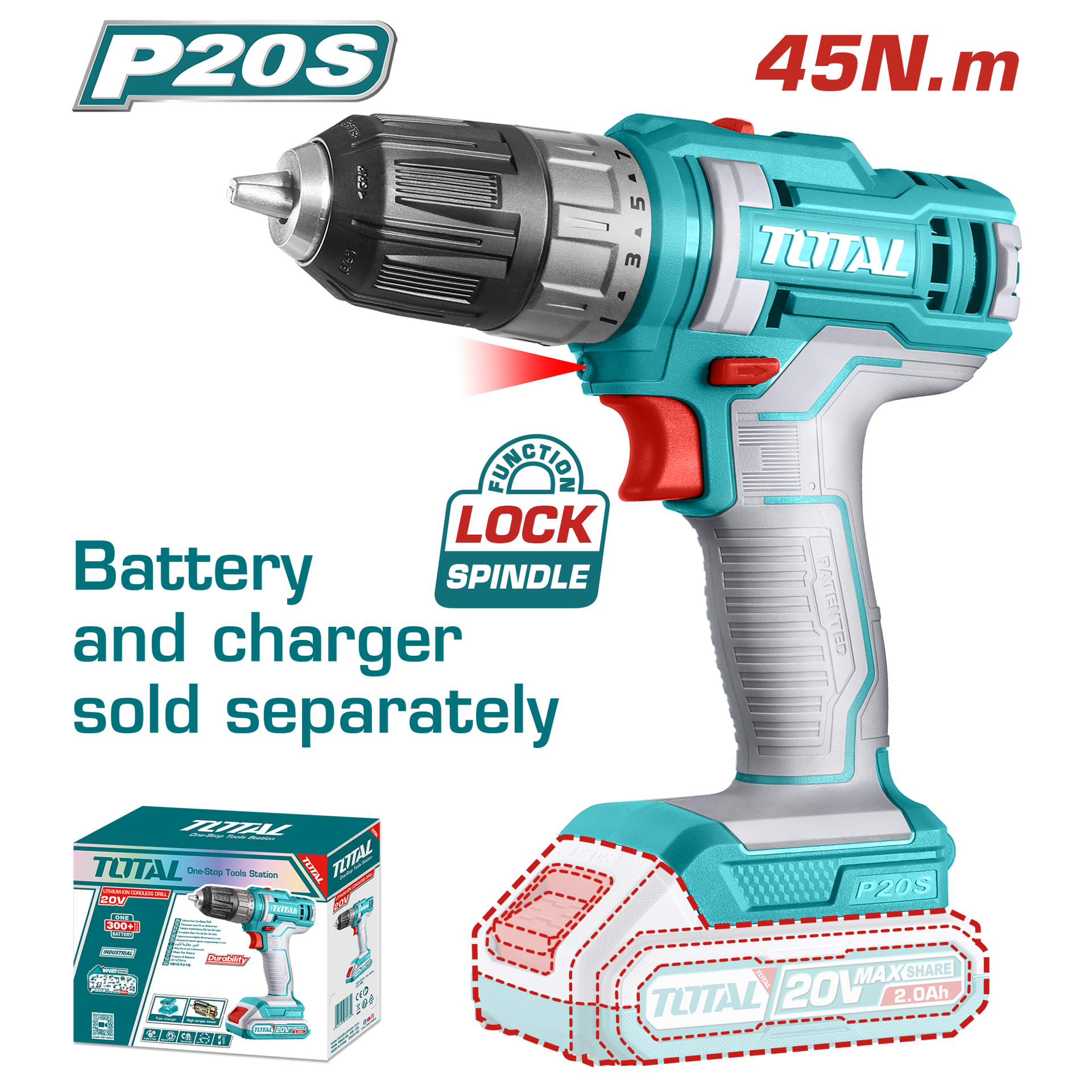 Total Tools Lithium-Ion Cordless Drill Torque Settings: 15+1