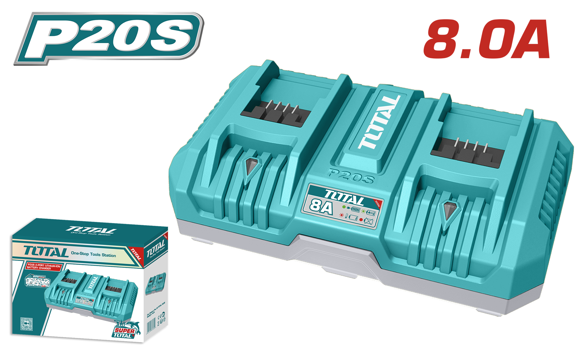 Total Tools P20S 2-Port Lithium-Ion Battery Charger