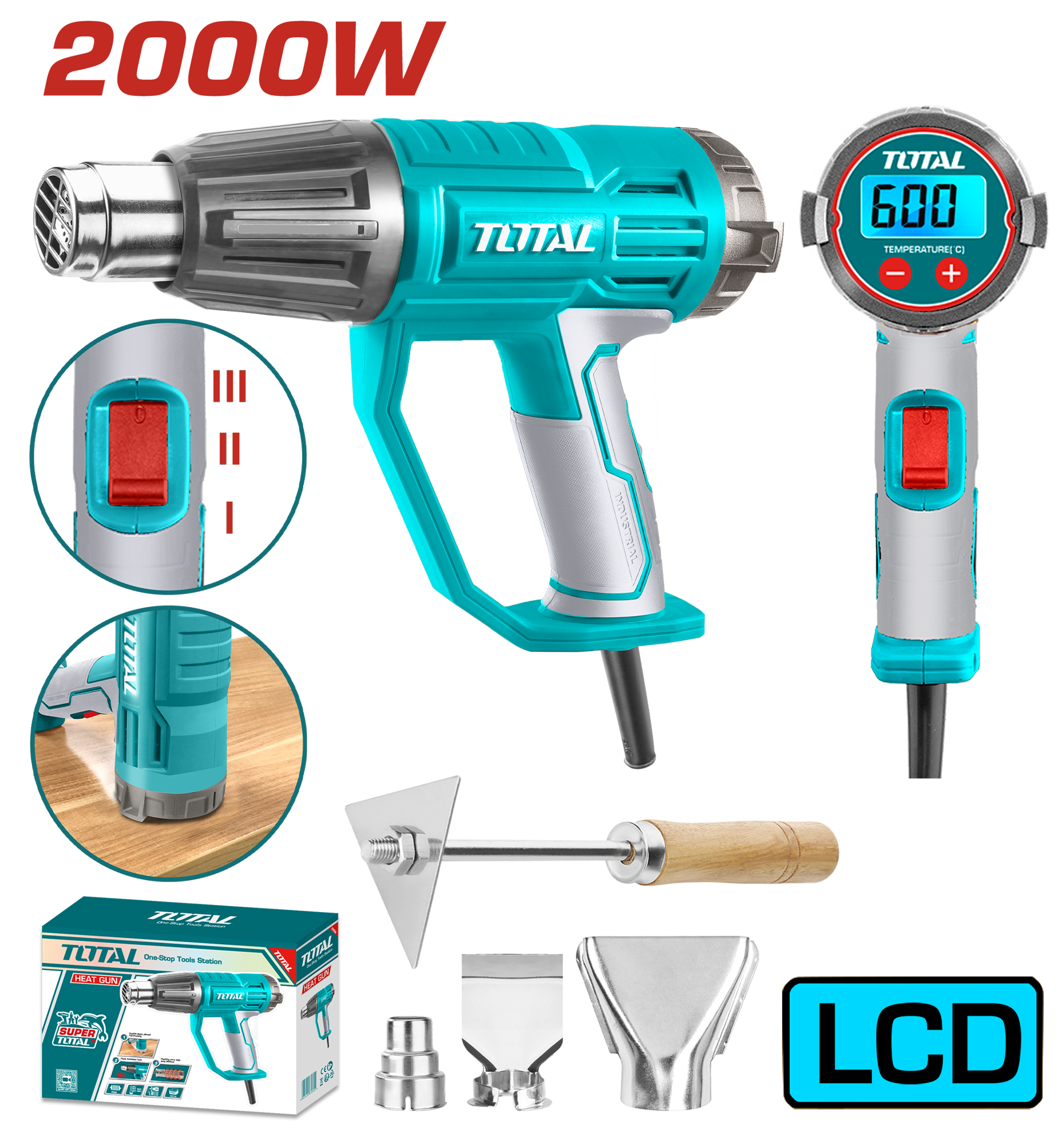 Total Tools Heat gun 2000W (Corded) LCD Temperature display