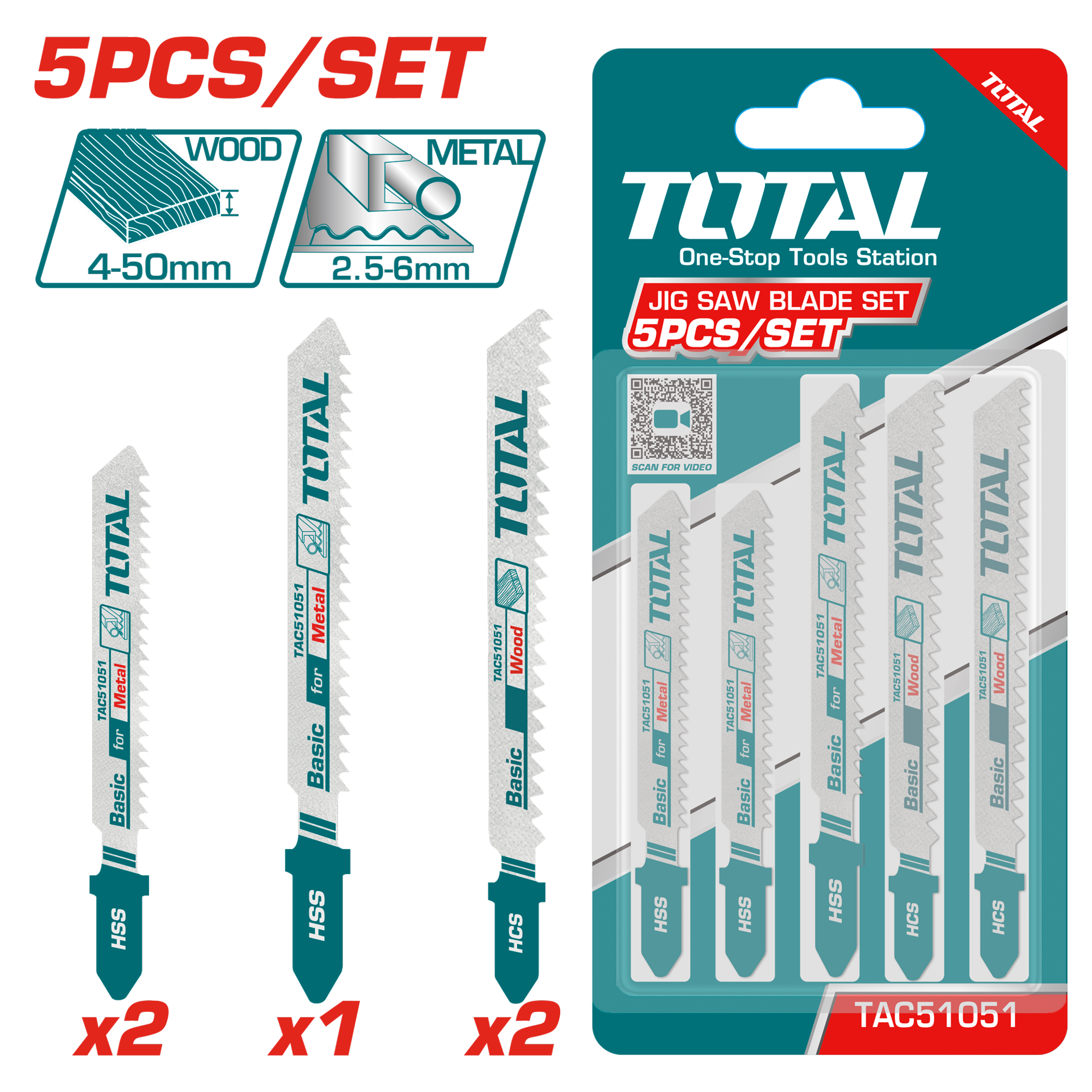 Total Tools Jig Saw Blade Set