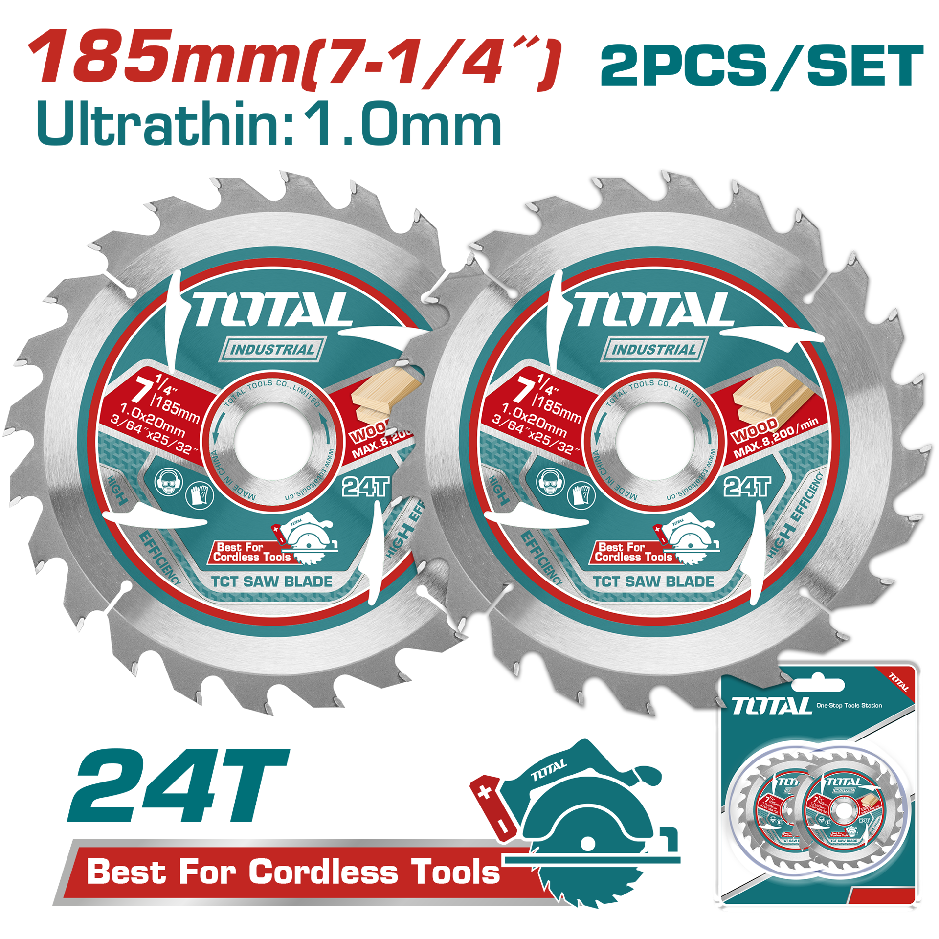 Total Tools Ultra-thin TCT saw blade set