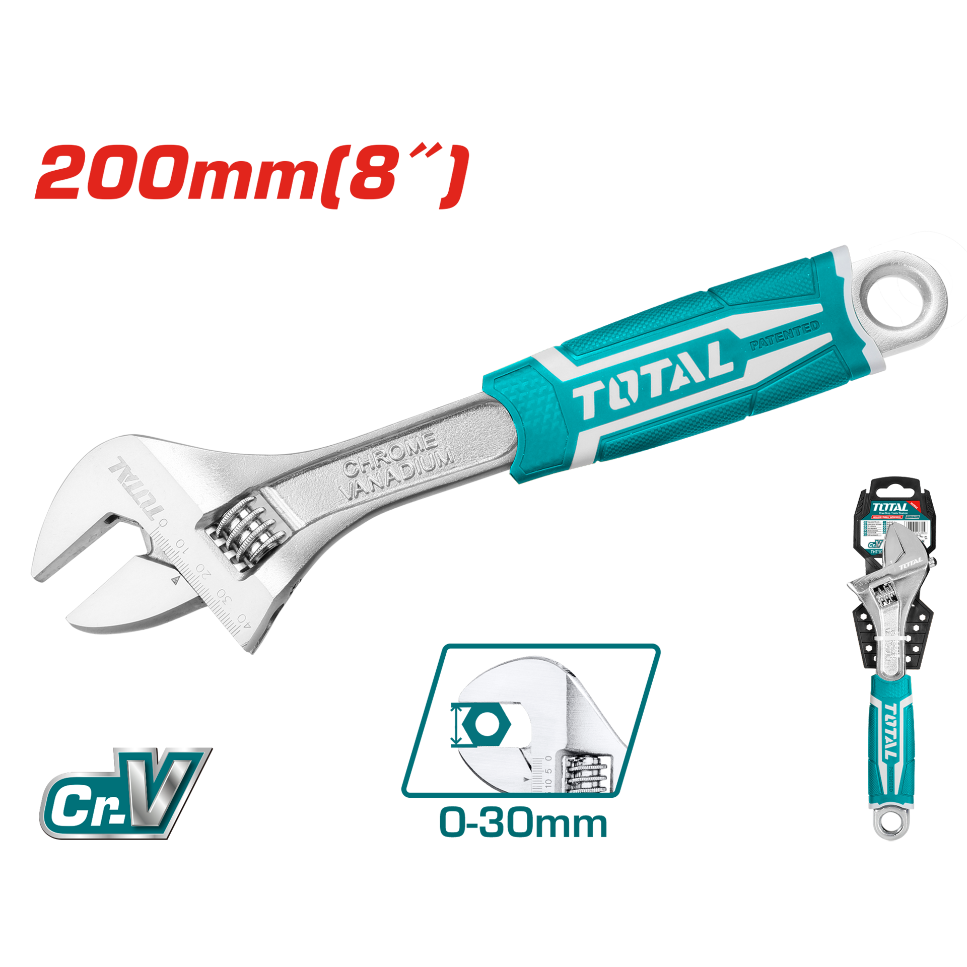 Total Tools 200mm/8" Adjustable Wrench