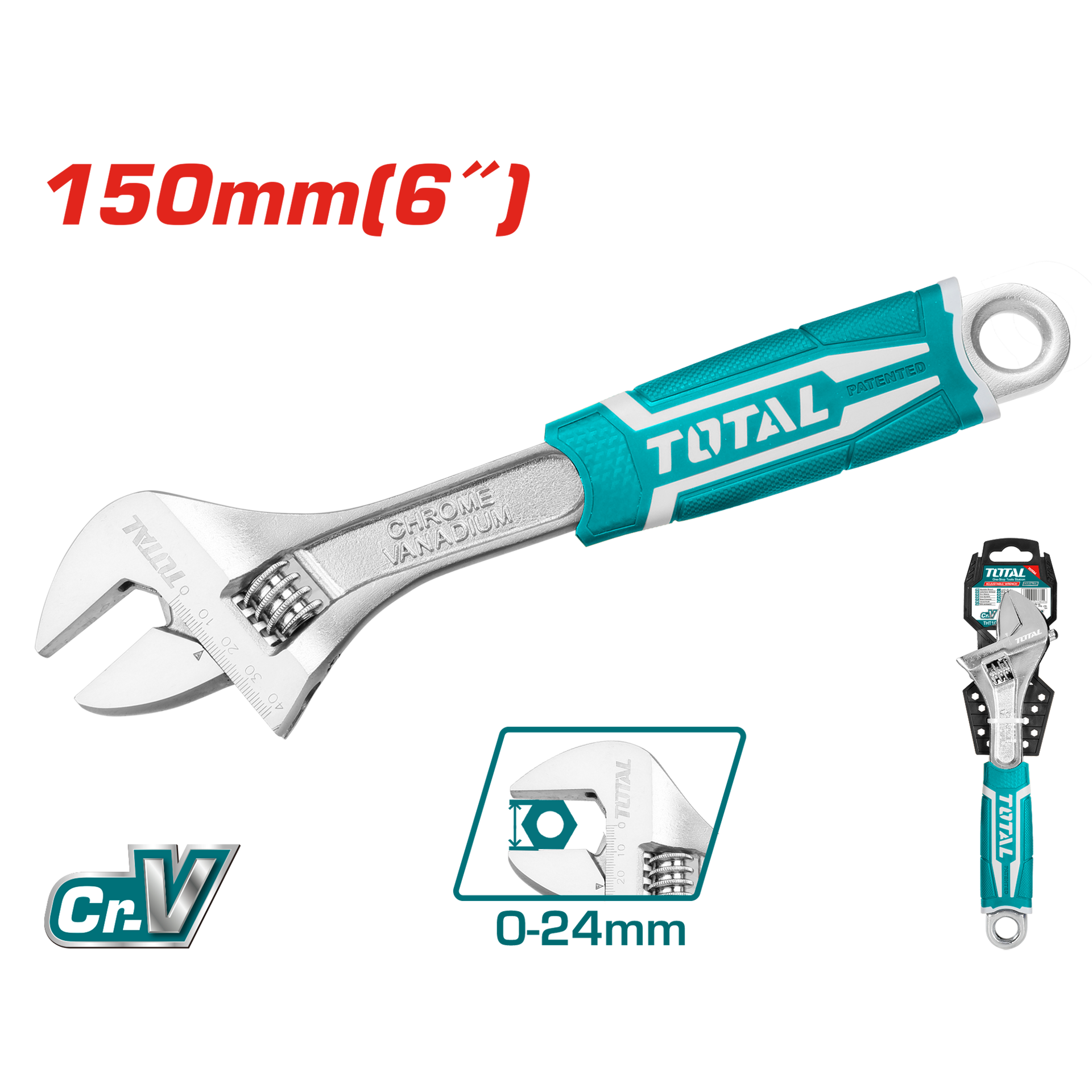 Total Tools 150mm/6" Adjustable Wrench