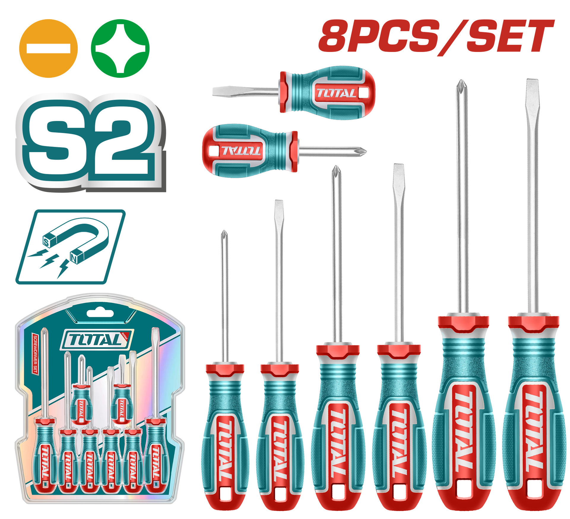 Total Tools 8 Piece Screwdriver Set