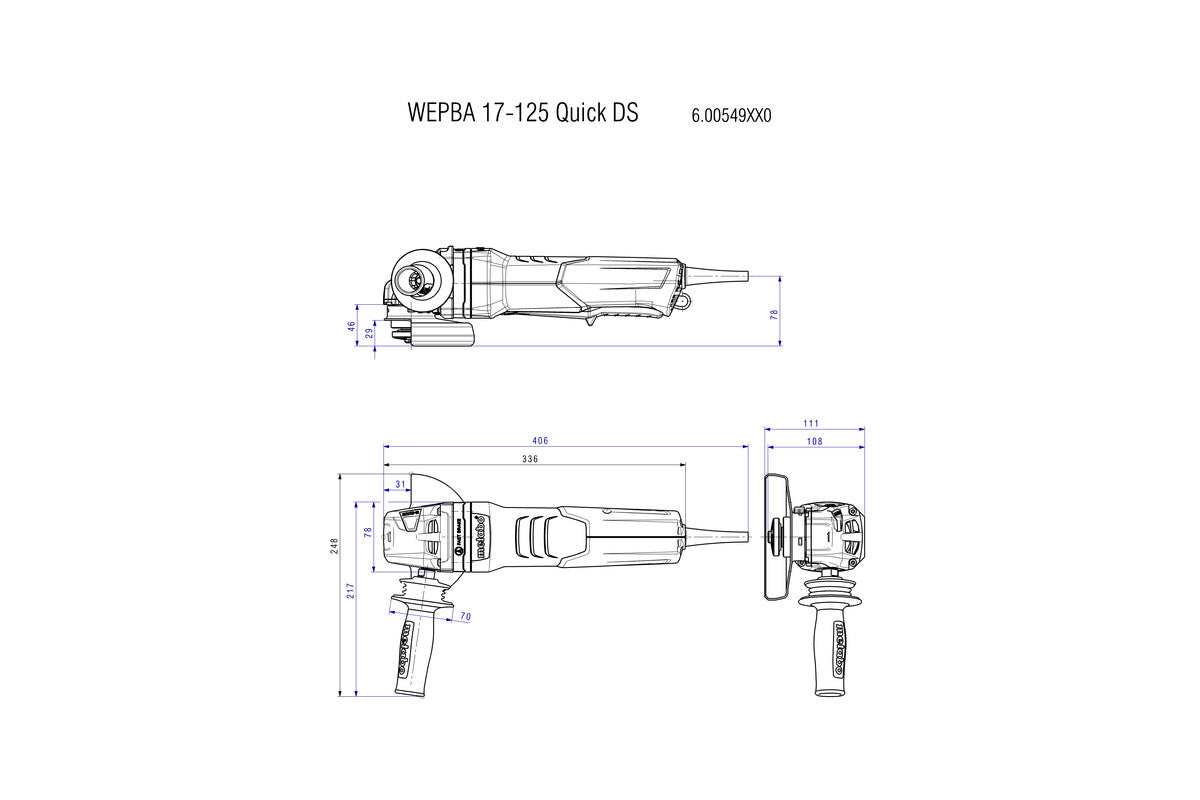 Buy Metabo | Angle Grinder WEPBA 19-125 Q DS M-BRUSH | 613114000 from Power Tool Services - Image 13 | Best Price