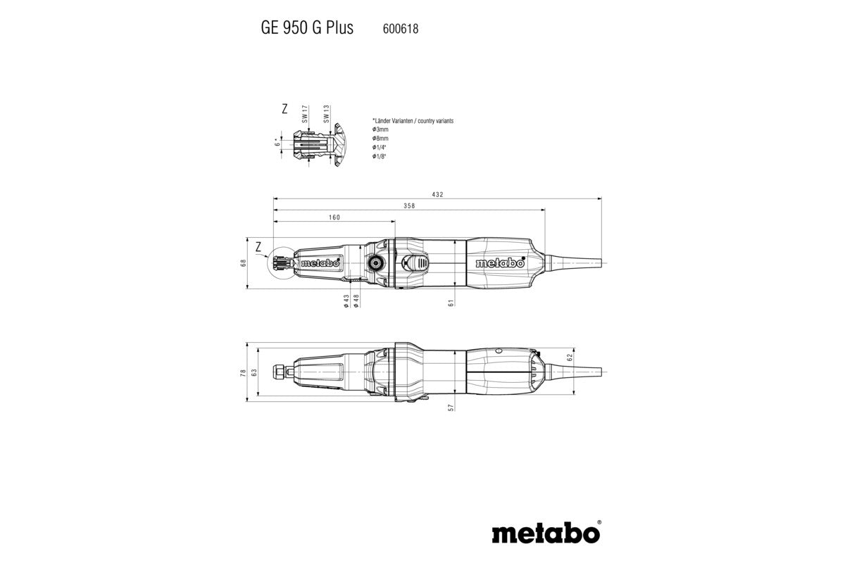 Buy Metabo | Die Grinder GE 950 G PLUS | 600618000 from Power Tool Services - Image 4 | Best Price