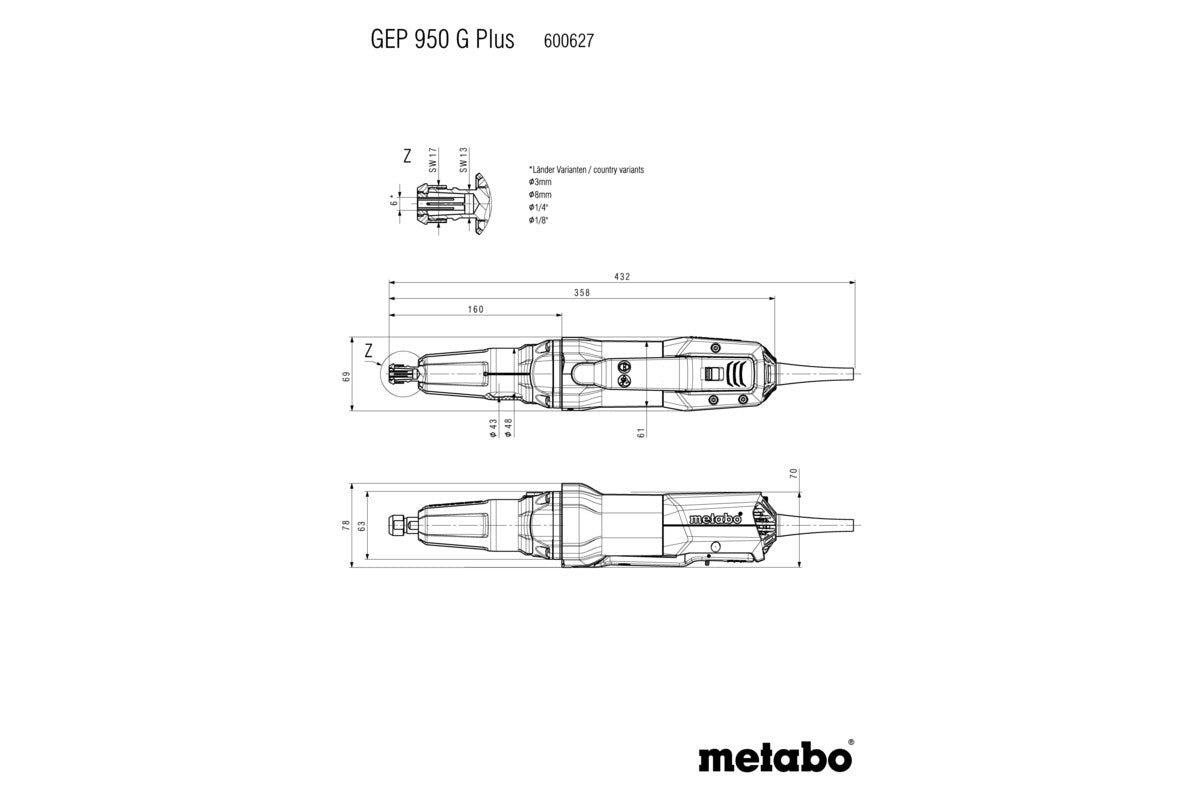 Buy Metabo | Die Grinder GEP 950 G PLUS | 600627000 from Power Tool Services - Image 5 | Best Price