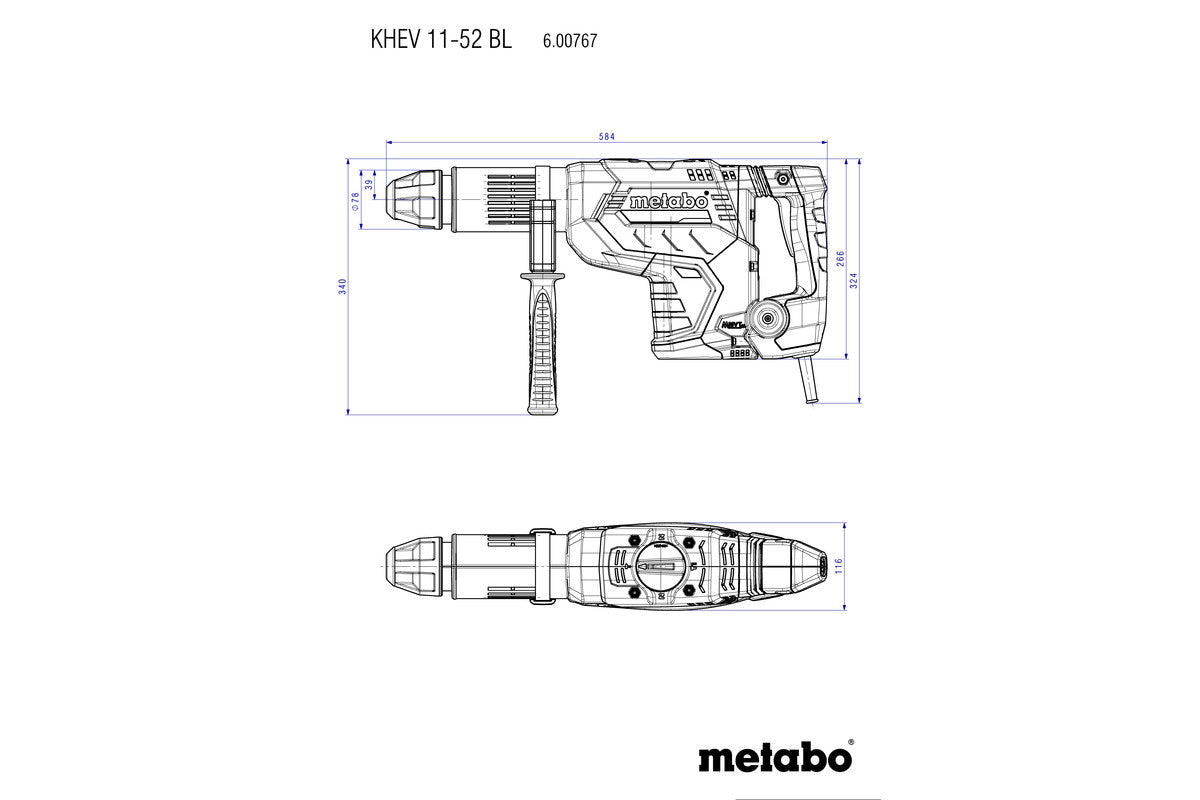 Buy Metabo | Combination Hammer KHEV 11-52 BL | 600767500 from Power Tool Services - Image 9 | Best Price