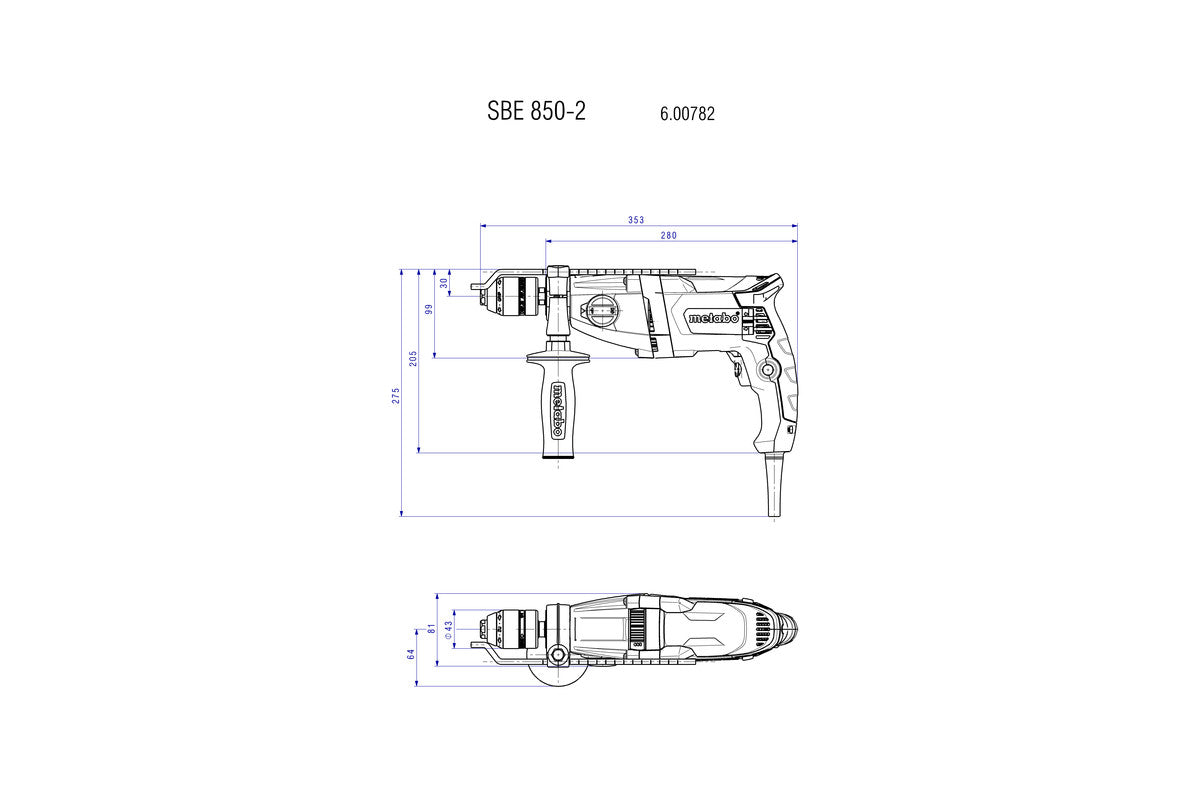 Buy Metabo | Impact Drill SBE 850-2 | 600782850 from Power Tool Services - Image 7 | Best Price