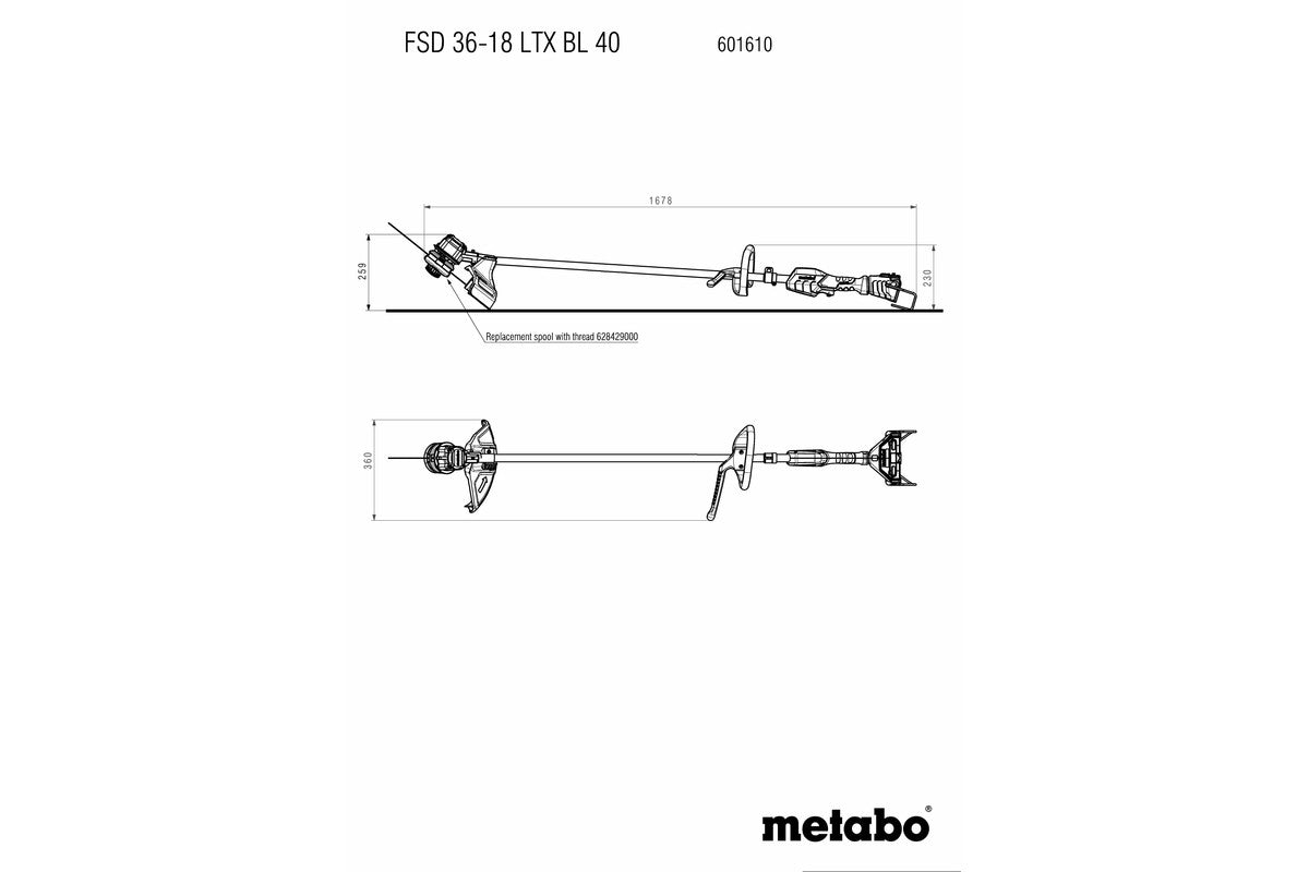 Buy Metabo | Cordless Brush Cutter FSD 36-18 LTX BL 40 | 601610850 from Power Tool Services - Image 9 | Best Price