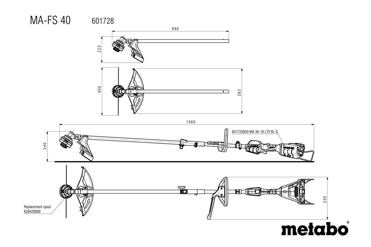 Buy Metabo | Brush Cutter Attachment MA-FS 40 | 601728850 from Power Tool Services - Image 14 | Best Price