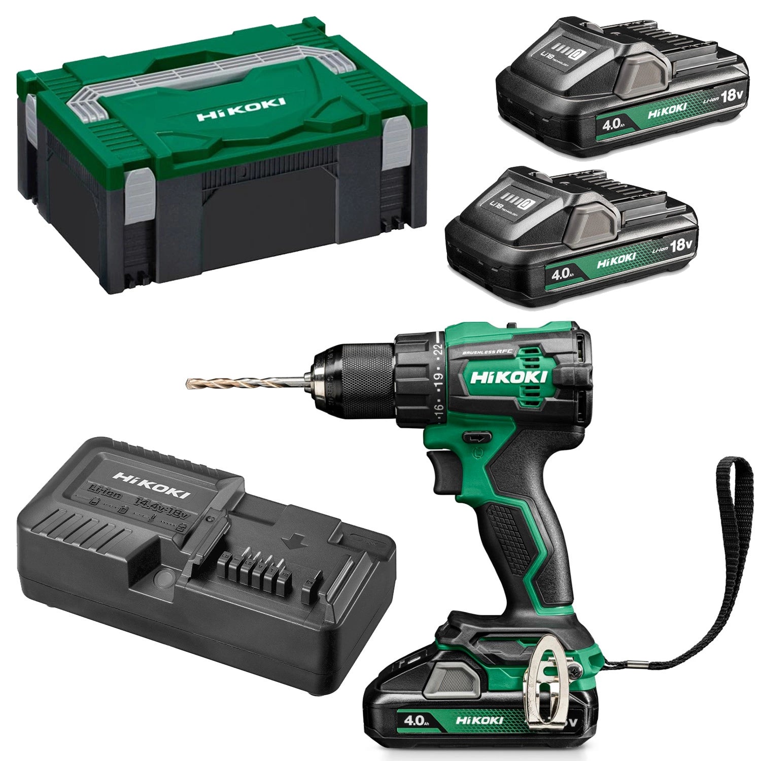 Hikoki 18v Cordless Impact Driver Drill DV18DE 4.0Ah set 1 - Power Tool Services