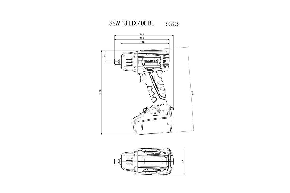 Buy Metabo | Cordless Impact Wrench SSW 18 LTX 400 BL | 602205840 from Power Tool Services - Image 4 | Best Price