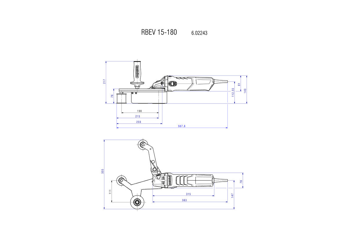 Buy Metabo | Tube Belt Sander RBE 15-180 SET | 602243500 from Power Tool Services - Image 2 | Best Price