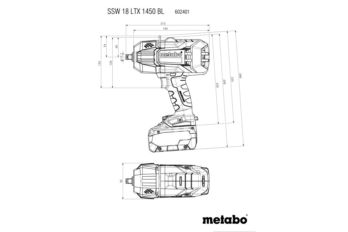 Buy Metabo | Cordless Impact Wrench SSW 18 LTX 1450 BL | 602401840 from Power Tool Services - Image 2 | Best Price