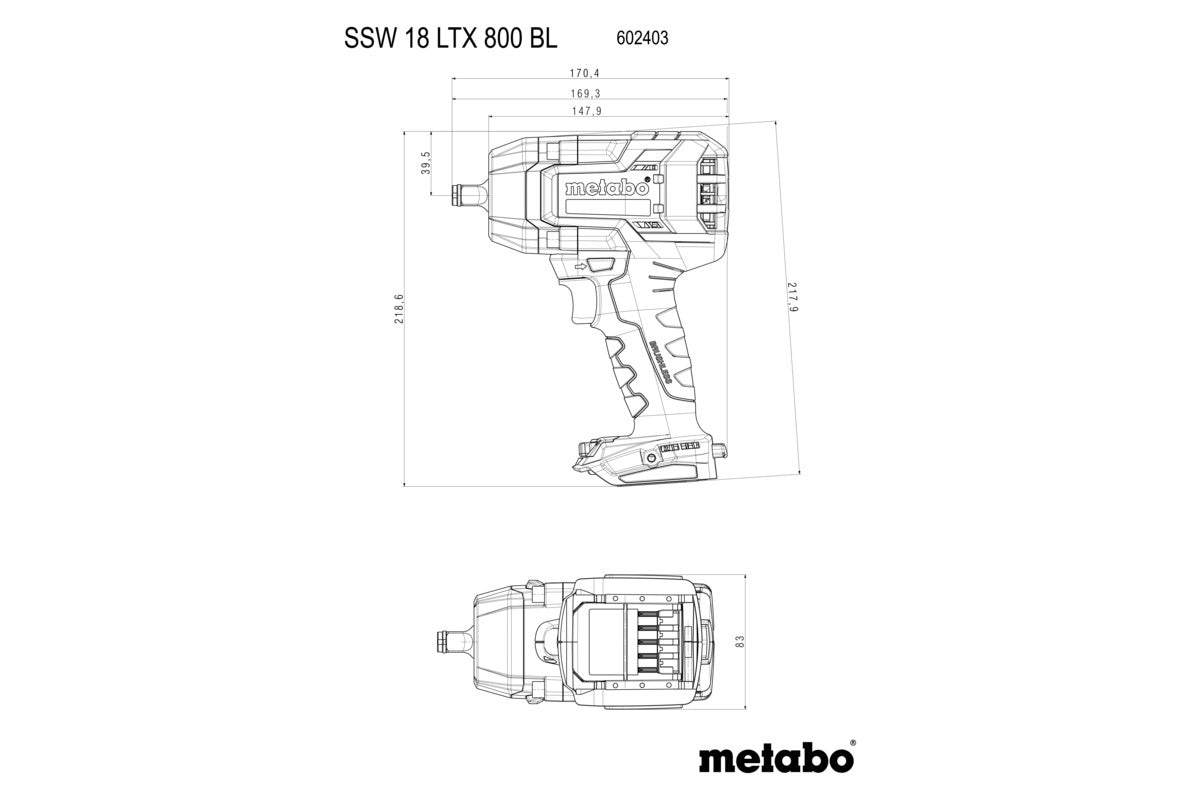 Buy Metabo | Cordless Impact Wrench SSW 18 LTX 800 BL | 602403840 from Power Tool Services - Image 6 | Best Price