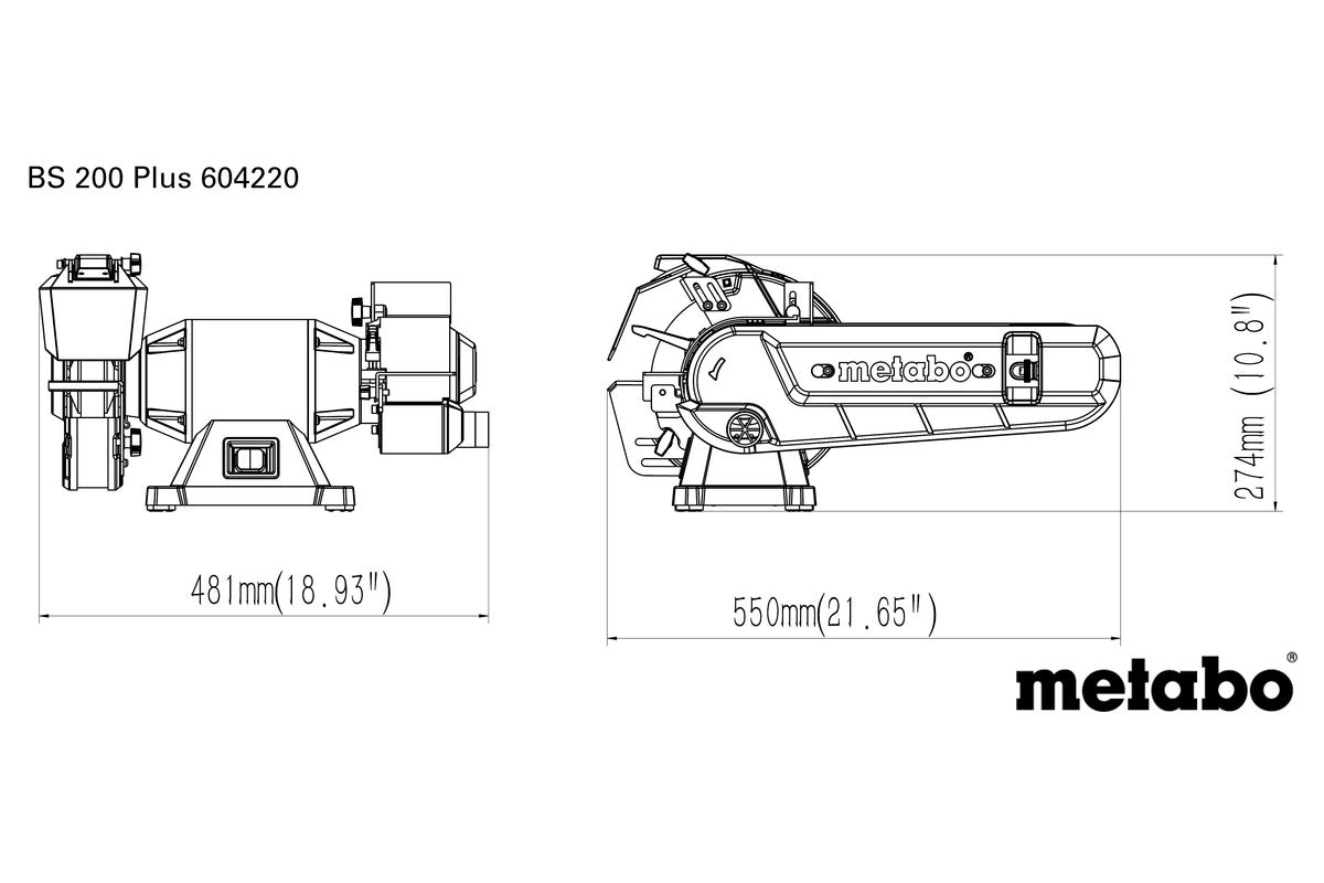 Buy Metabo | Combo Bench Grinder BS 200 PLUS | 604220000 from Power Tool Services - Image 9 | Best Price