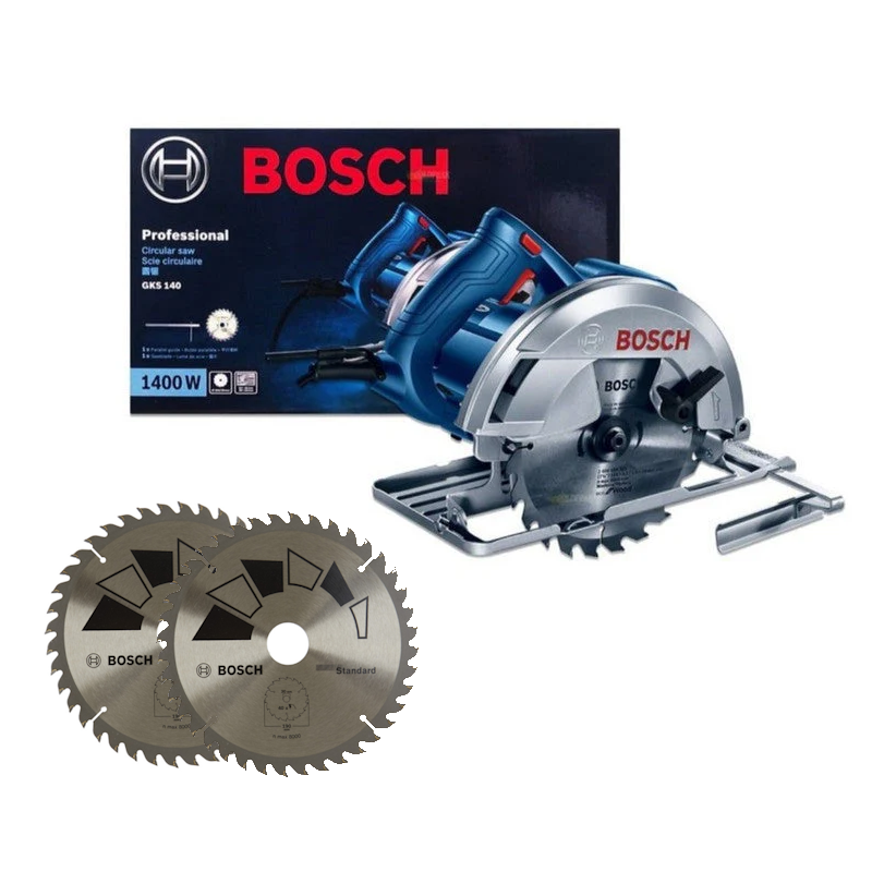 Bosch Professional Hand-Held Circular Saw GKS 140 + 2 Blades 06016B30K4