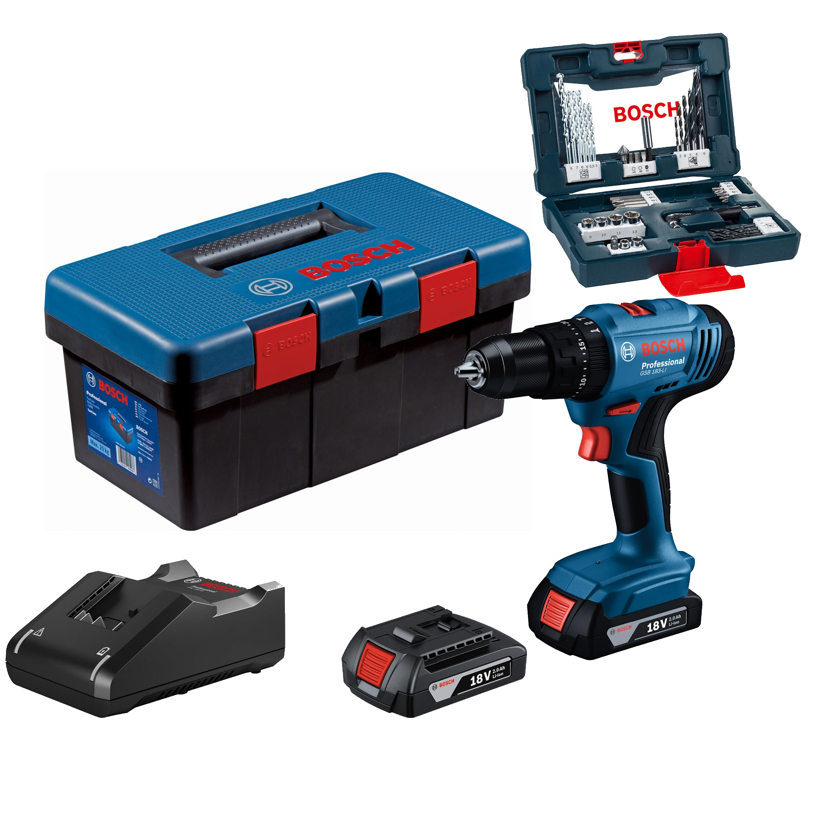 Bosch Professional Cordless Drill Driver GSB 183-LI Special Kit 06019K