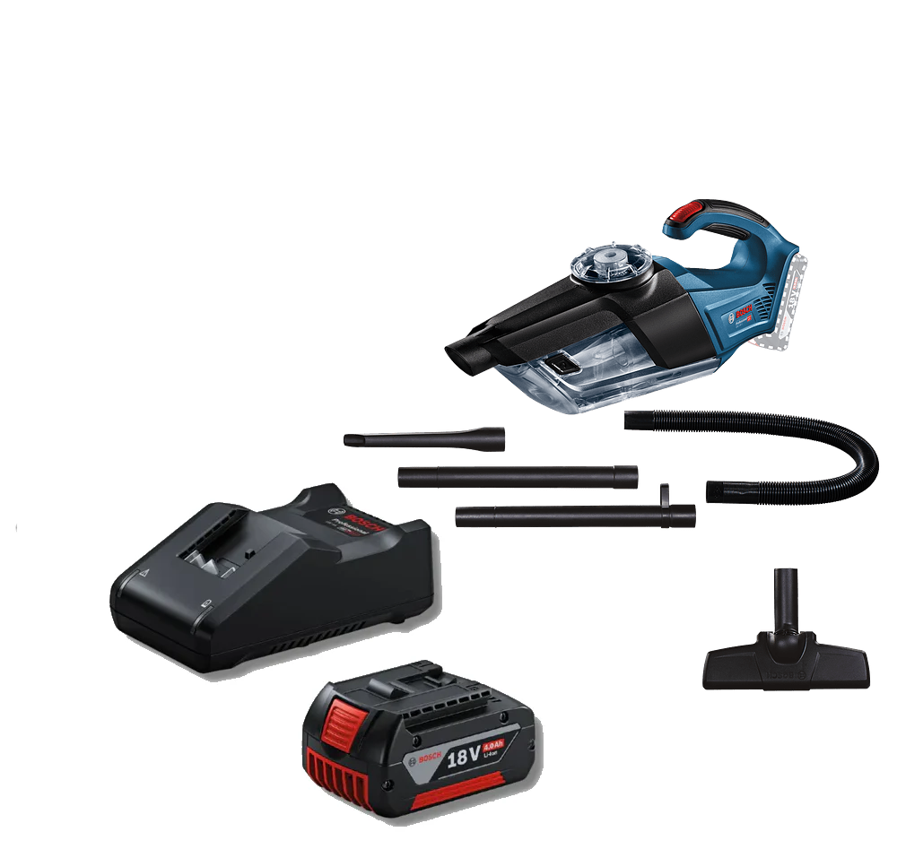 Bosch Professional Cordless Vacuum Cleaner GAS 18V-1 Solo 06019C6200 4.0Ah Combo - Power Tool Services