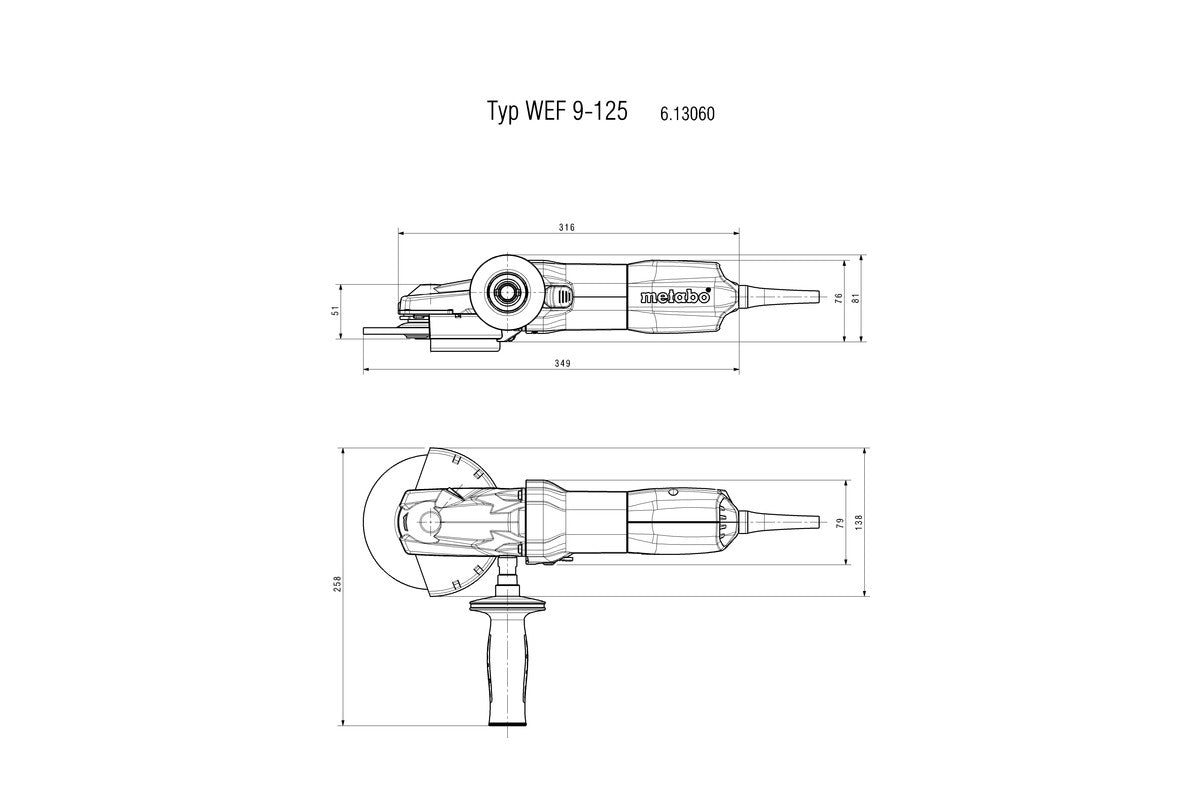 Buy Metabo | Flat-Head Angle Grinder WEF 9-125 QUICK | 613060000 from Power Tool Services - Image 11 | Best Price