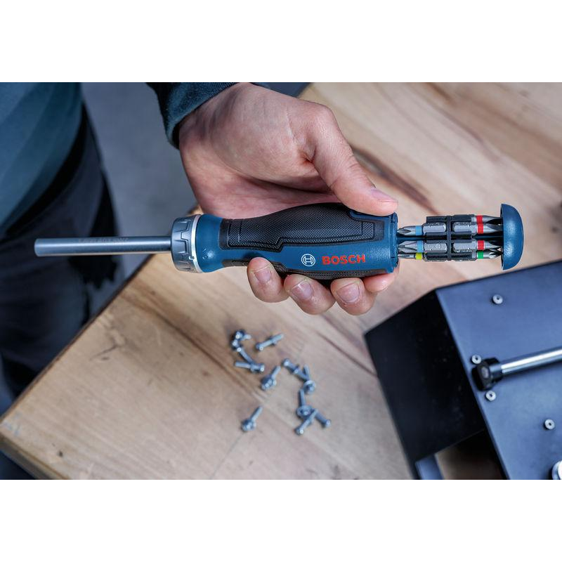 Bosch Bit Ratchet Screwdriver with Magazine, 12 pcs 1600A039PK