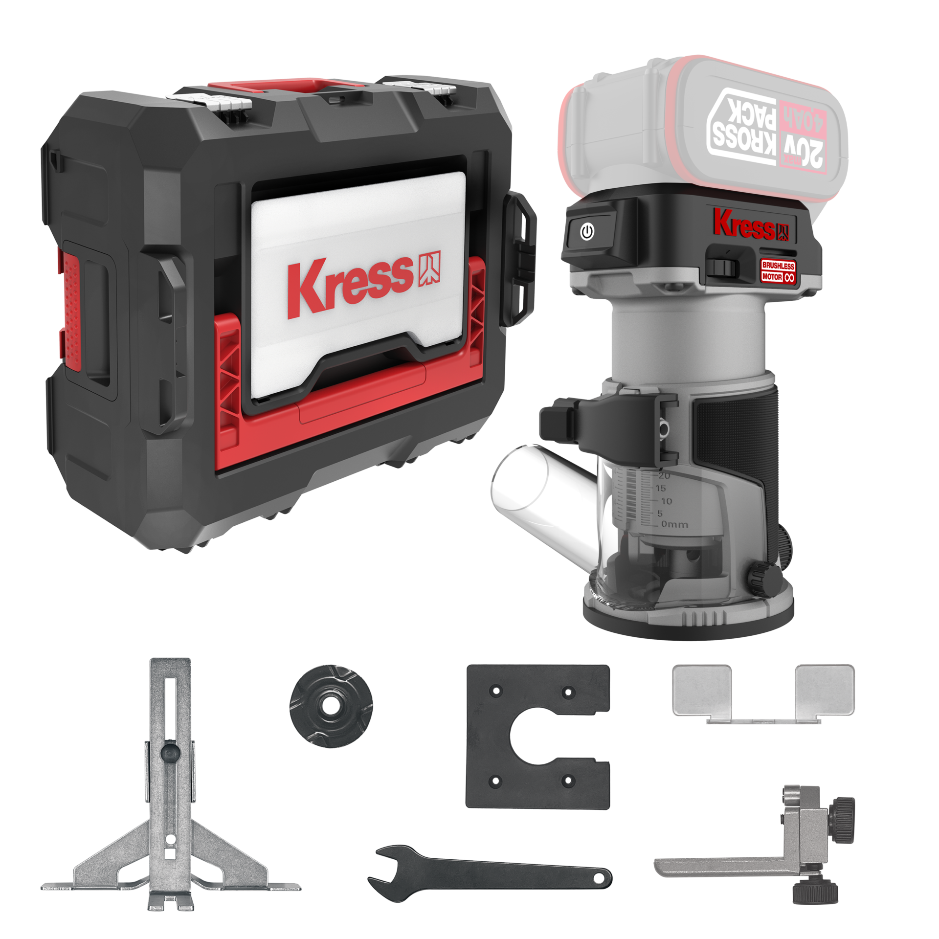 Kress Brushless edge router 20V KUD26.91 | Tool Only