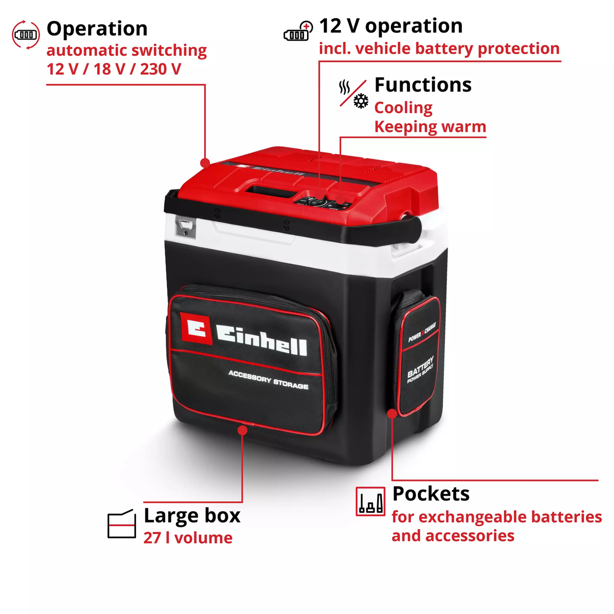Einhell Battery-Powered Cool Box TE-COL 18/27 Li-Solo