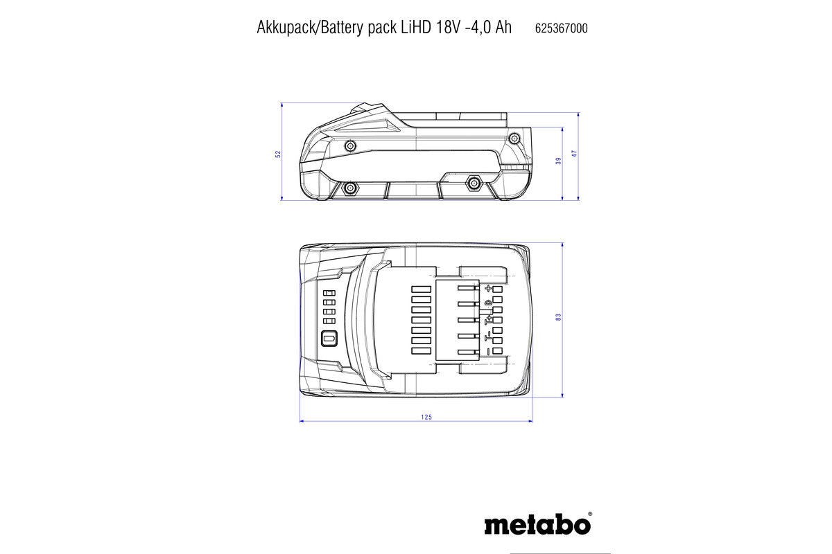 Metabo | Lihd Battery Pack 18 V - 4.0 Ah (625367000)