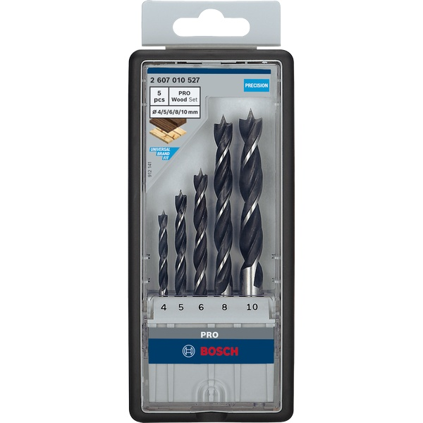Bosch PRO Wood Brad Point Drill Bit Set, 5 pcs 1 - Power Tool Services