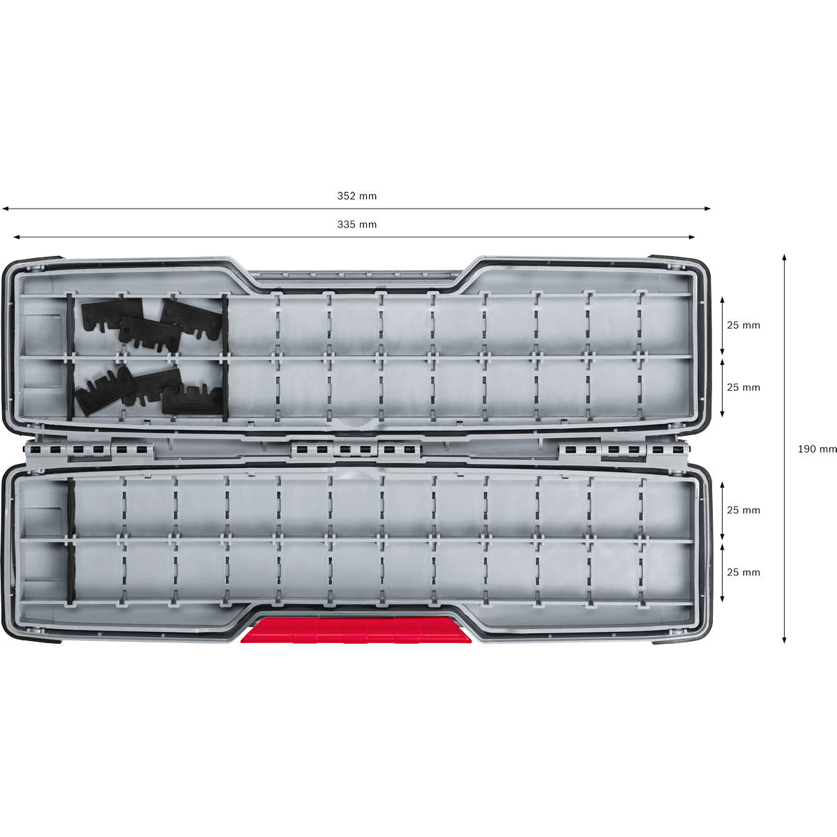 Bosch PRO Tough Box Large for Accessories, 50 x 120 x 355 mm