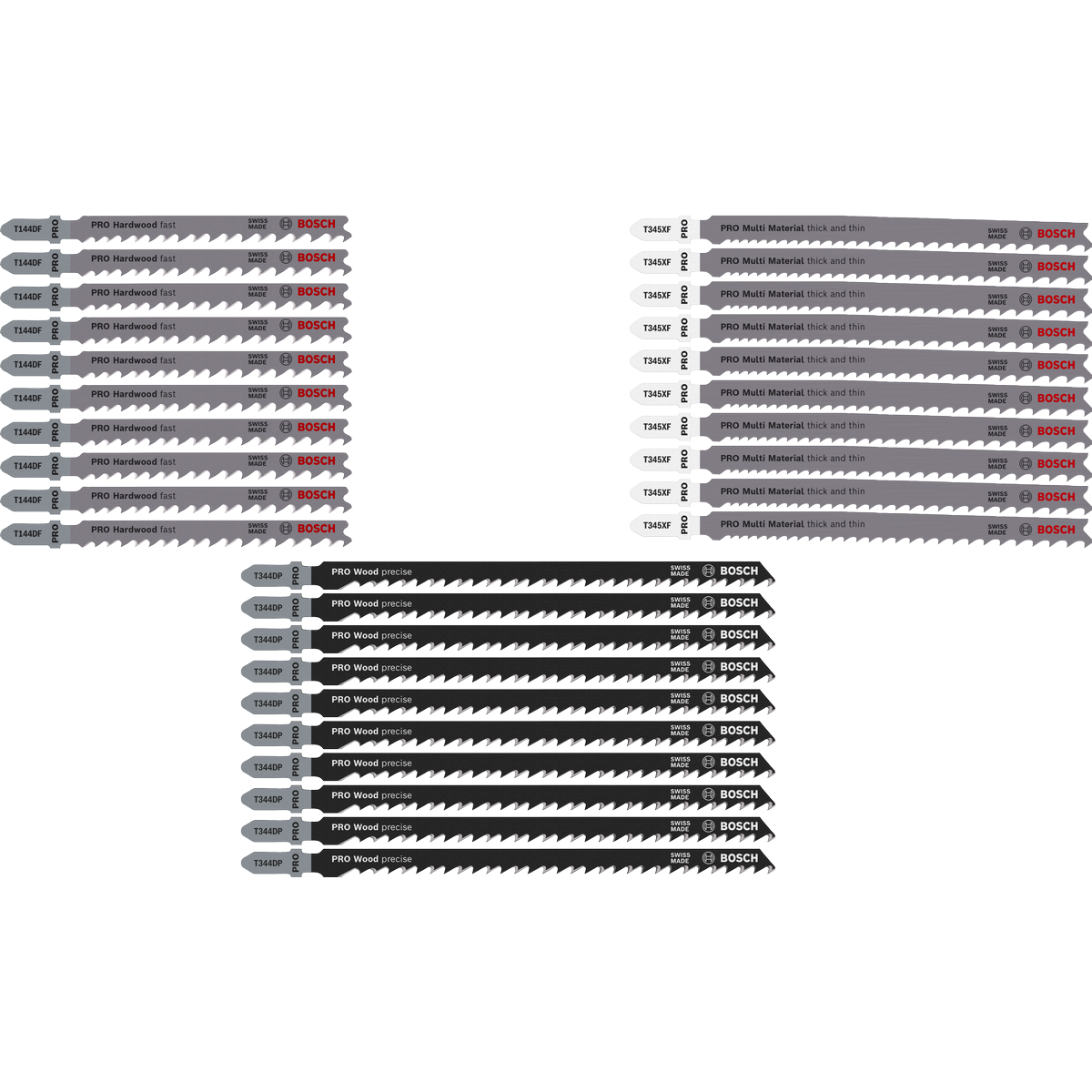 Bosch PRO Jigsaw Blade Set Wood and Metal Rough Cut Set, 100 mm, 30 pcs 2607011946