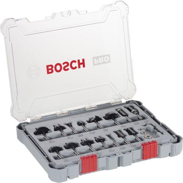 Bosch PRO Router Bit Mixed Set, Shank 1/4″, 15 pcs Shank 2 - Power Tool Services