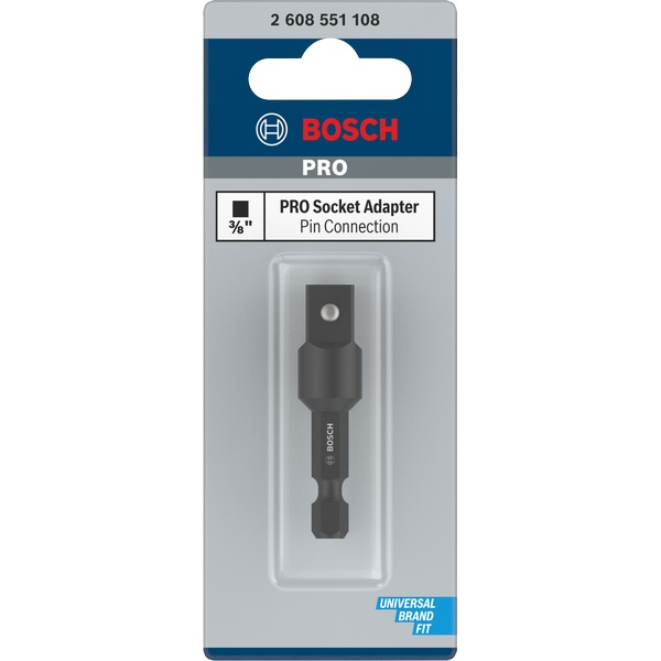 Bosch PRO Socket Adapter with Pin Connection, 3/8", 50 mm 2608551108 1 - Power Tool Services