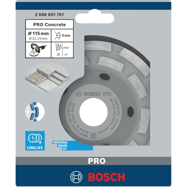 Bosch PRO Concrete Grinding Head, 50 x 115 mm, 22.23 mm 2608601761 1 - Power Tool Services