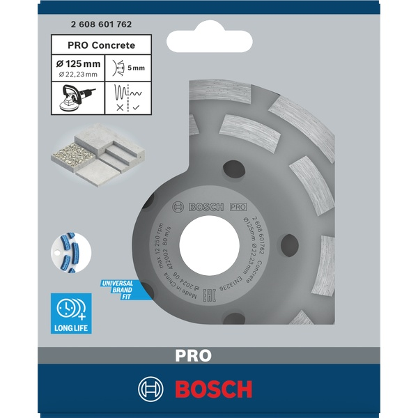 Bosch PRO Concrete Grinding Head, 50 x 125 mm, 22.23 mm 2608601762 1 - Power Tool Services