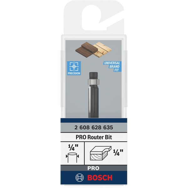 Bosch PRO Router Bit Bottom Bearing Flush Trim, Ø 1/4″ x L 21/32″, Shank 1/4″ 2608628635 1 - Power Tool Services